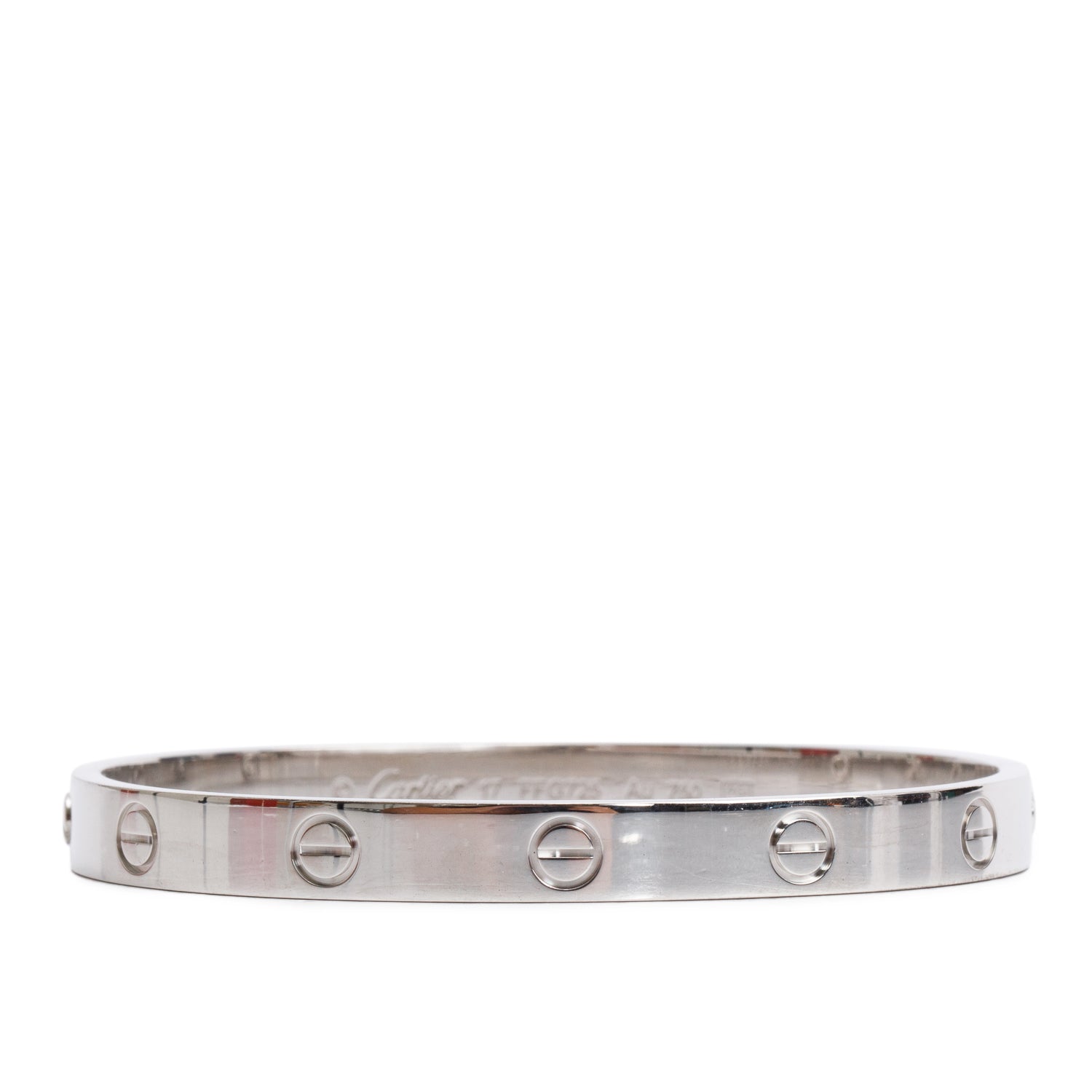 Cartier 18k White Gold Love Bracelet, Size 17 w/ Box