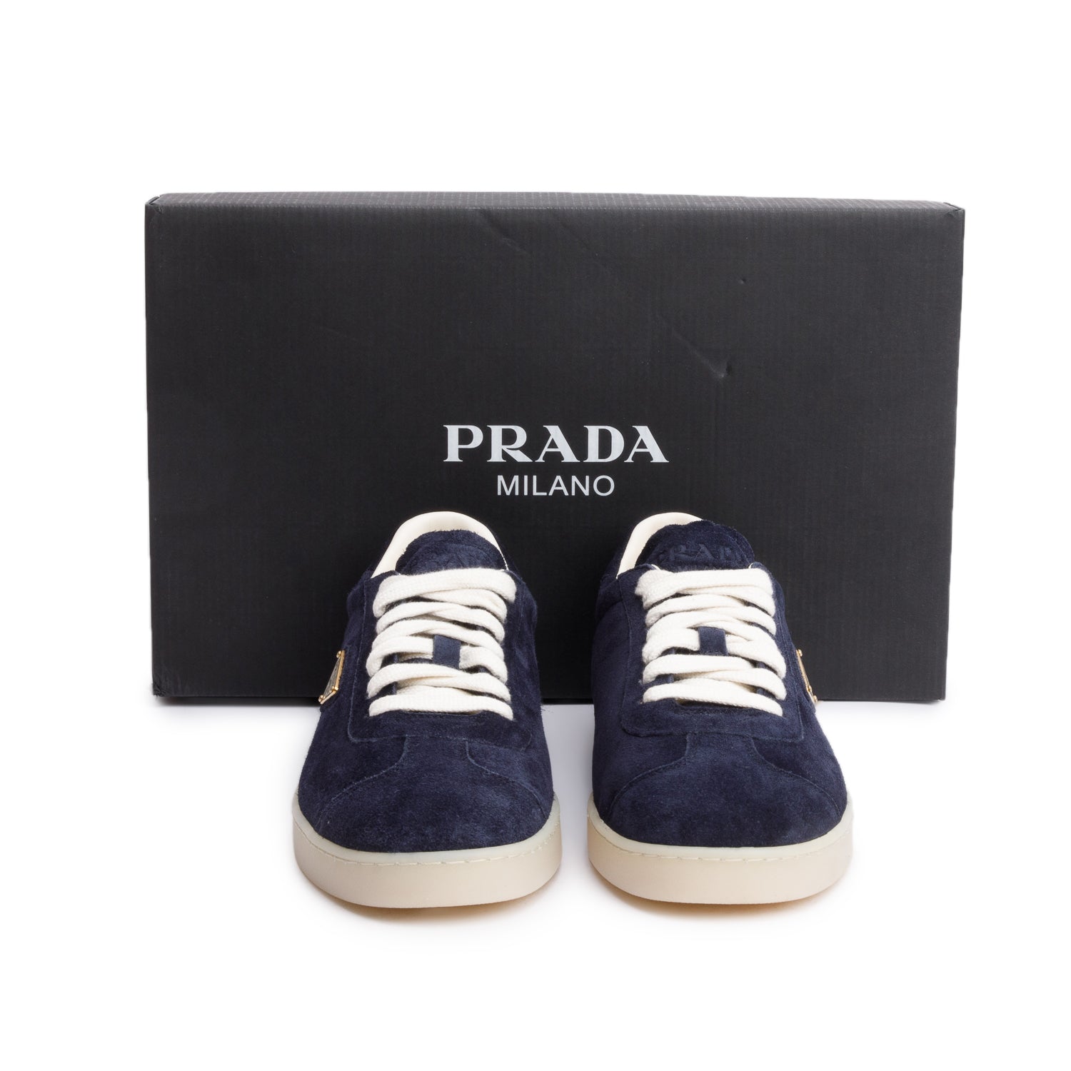 Prada Blue Suede Lane Sneakers, Men's Size 7 w/ Box