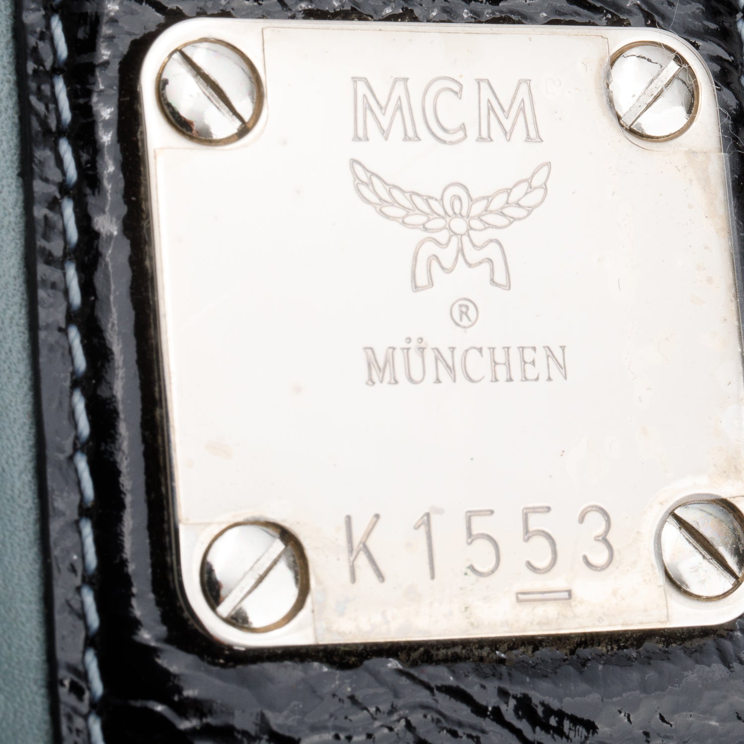 MCM Black/White Canvas Suitcase Work Bag w/ Strap