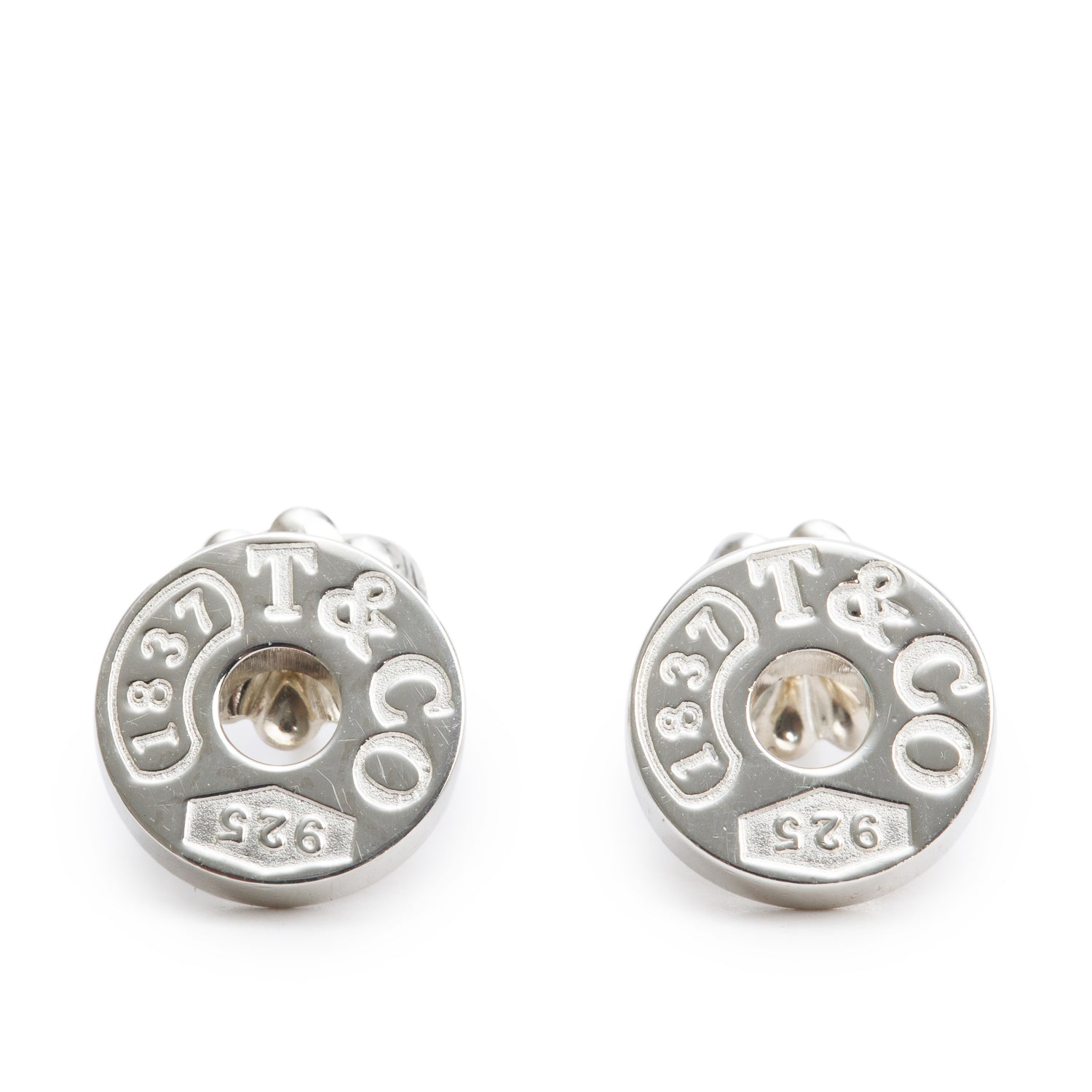 Tiffany & Co. Sterling Silver 1837 Circle Stud Earrings