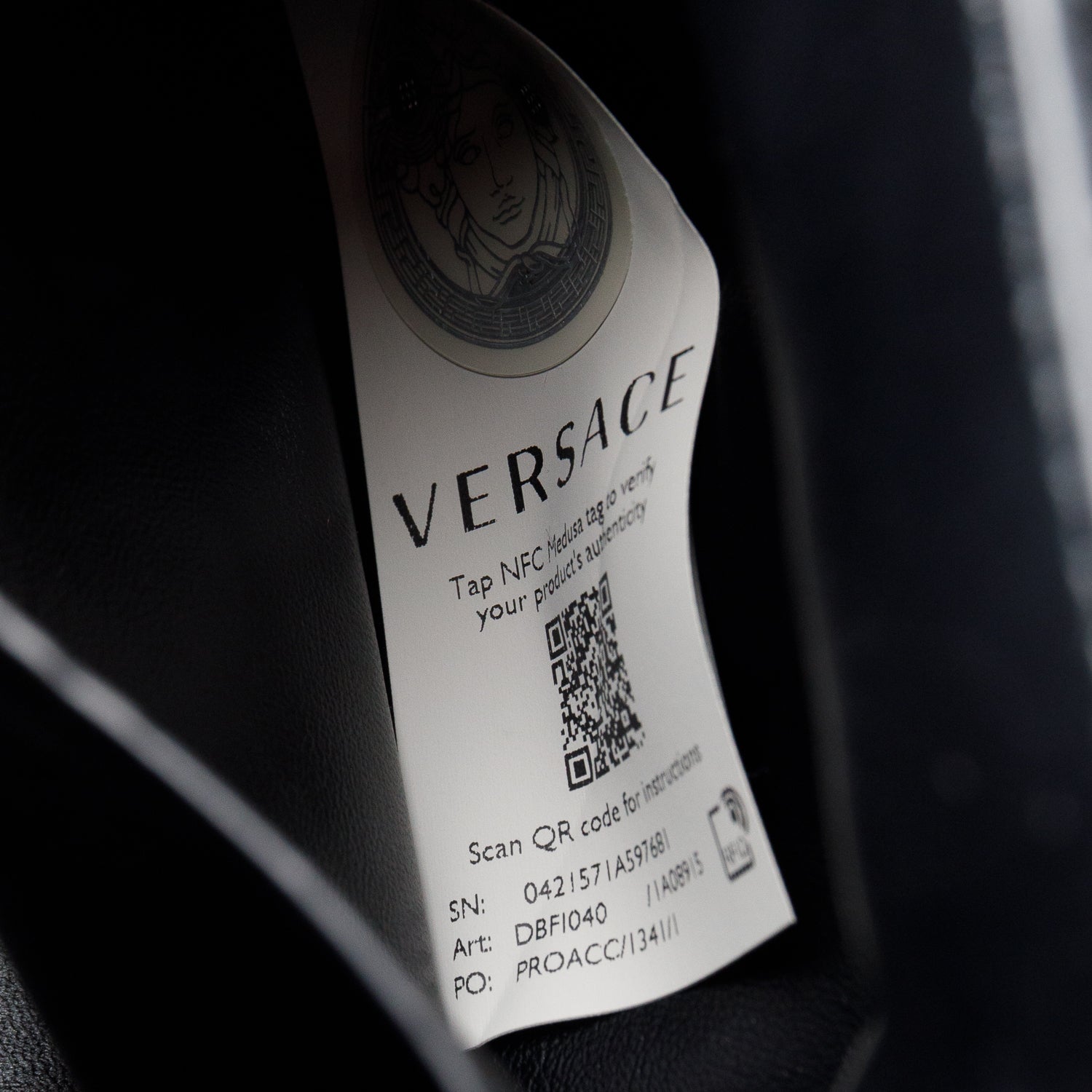 Versace Black Canvas/Leather La Medusa Mini Handle Bag w/ Strap & Box