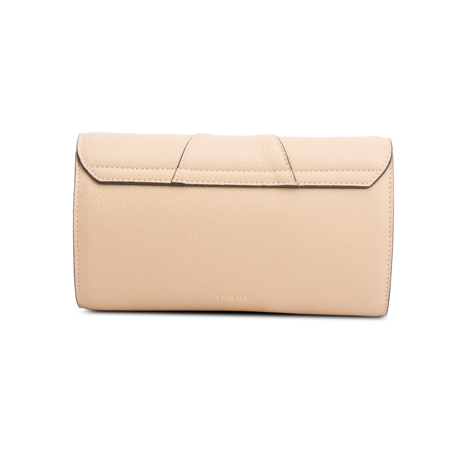 Versace Beige Leather Virtus Wallet On Chain