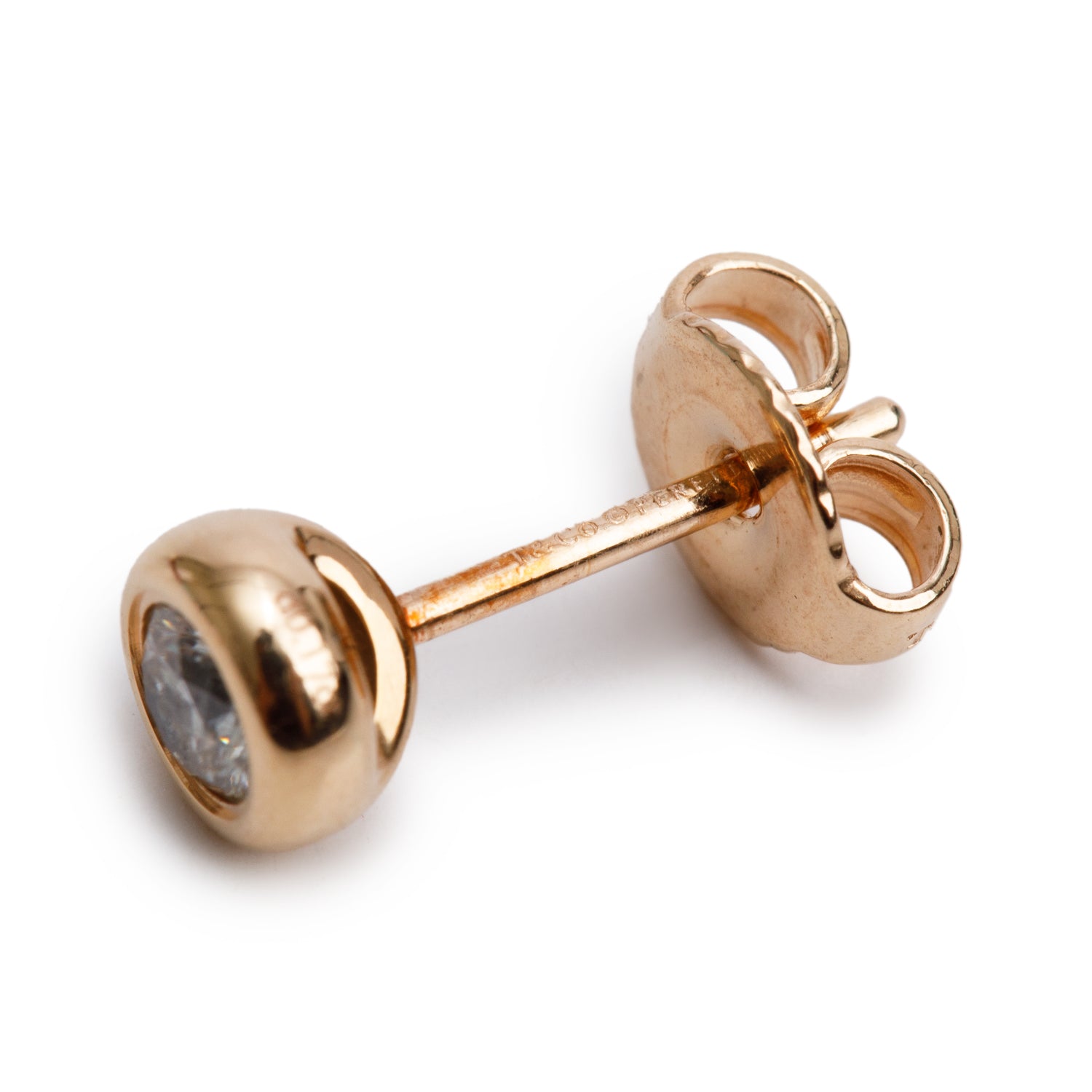 Tiffany & Co. 2022 Elsa Peretti 18k Rose Gold 0.34 tcw Diamonds By the Yard Stud Earrings w/ Box & Receipt
