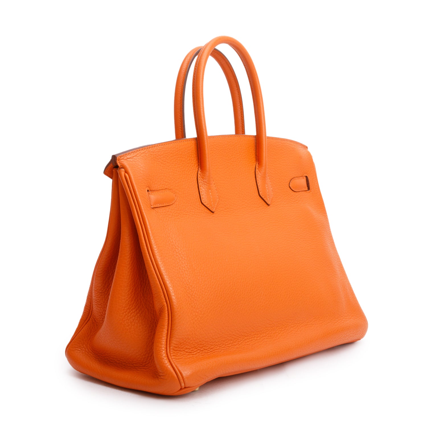 Hermes Orange Clemence Birkin 35 w/ Box