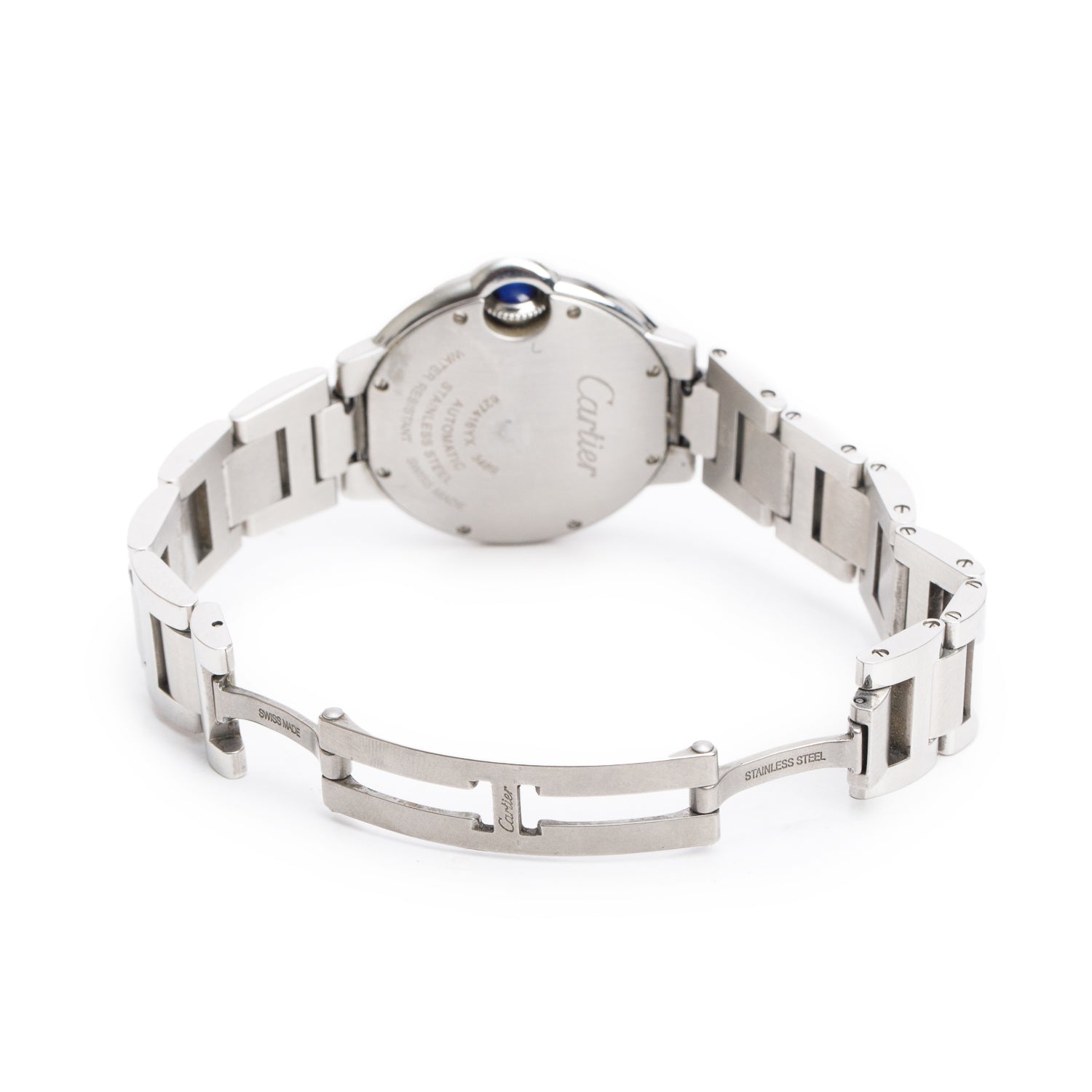 Cartier Stainless Steel Ballon Bleu de Cartier 33 MM Automatic Watch 3489 w/ Box & Papers