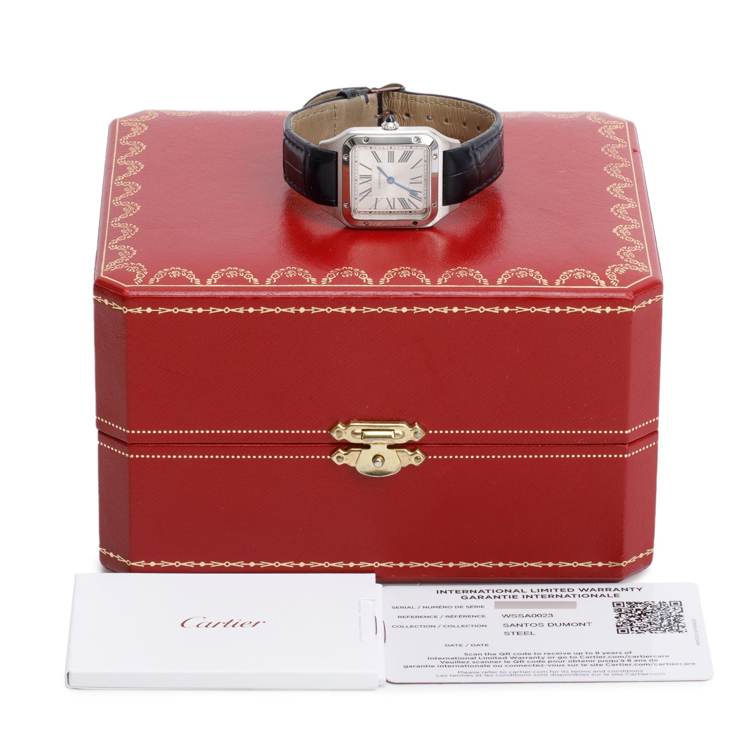 Cartier Stainless Steel Santos Dumont Watch, Small Model w/ Box & Papers