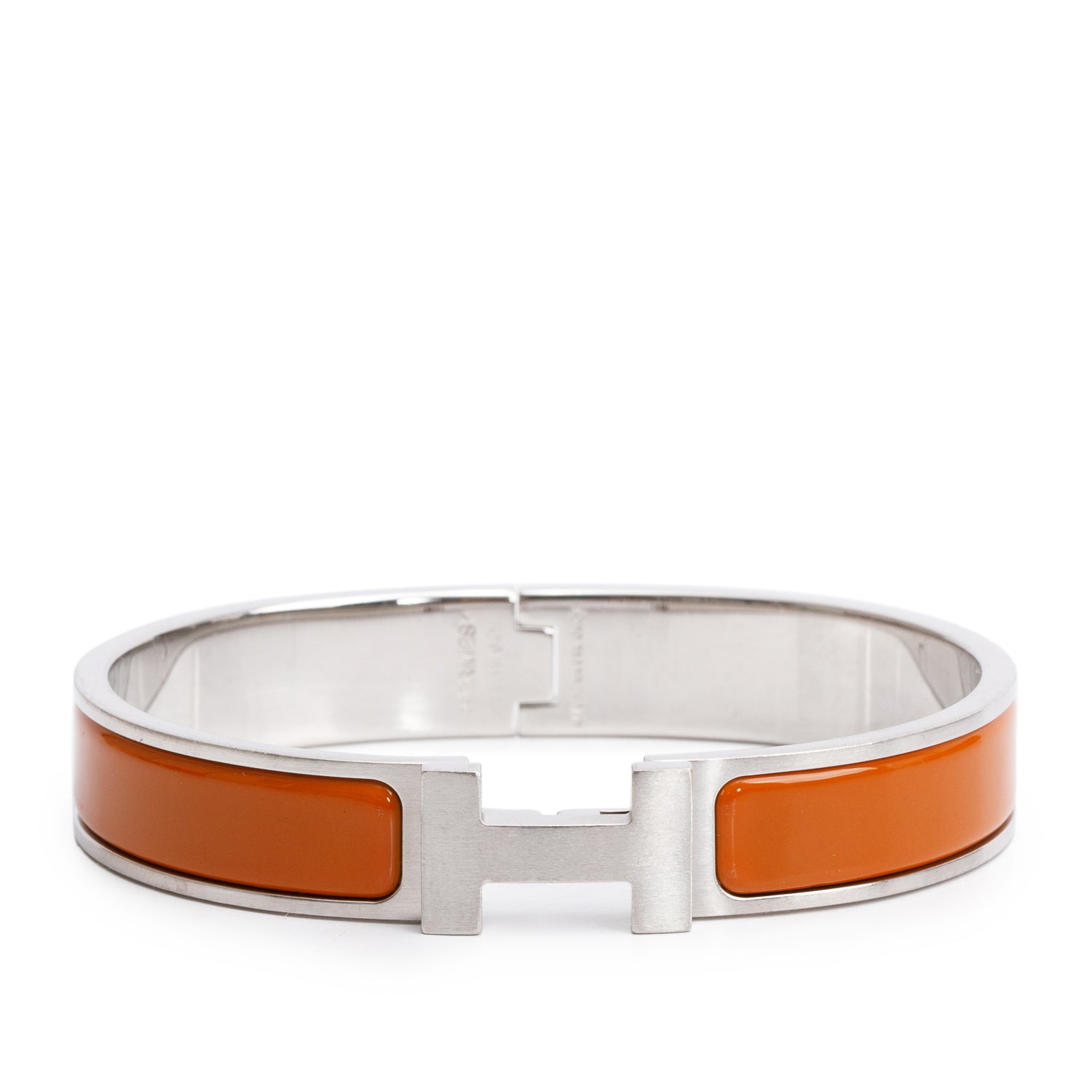 Hermes Palladium Plated Gold Mat Matte Enamel 12 MM Clic HH Bracelet