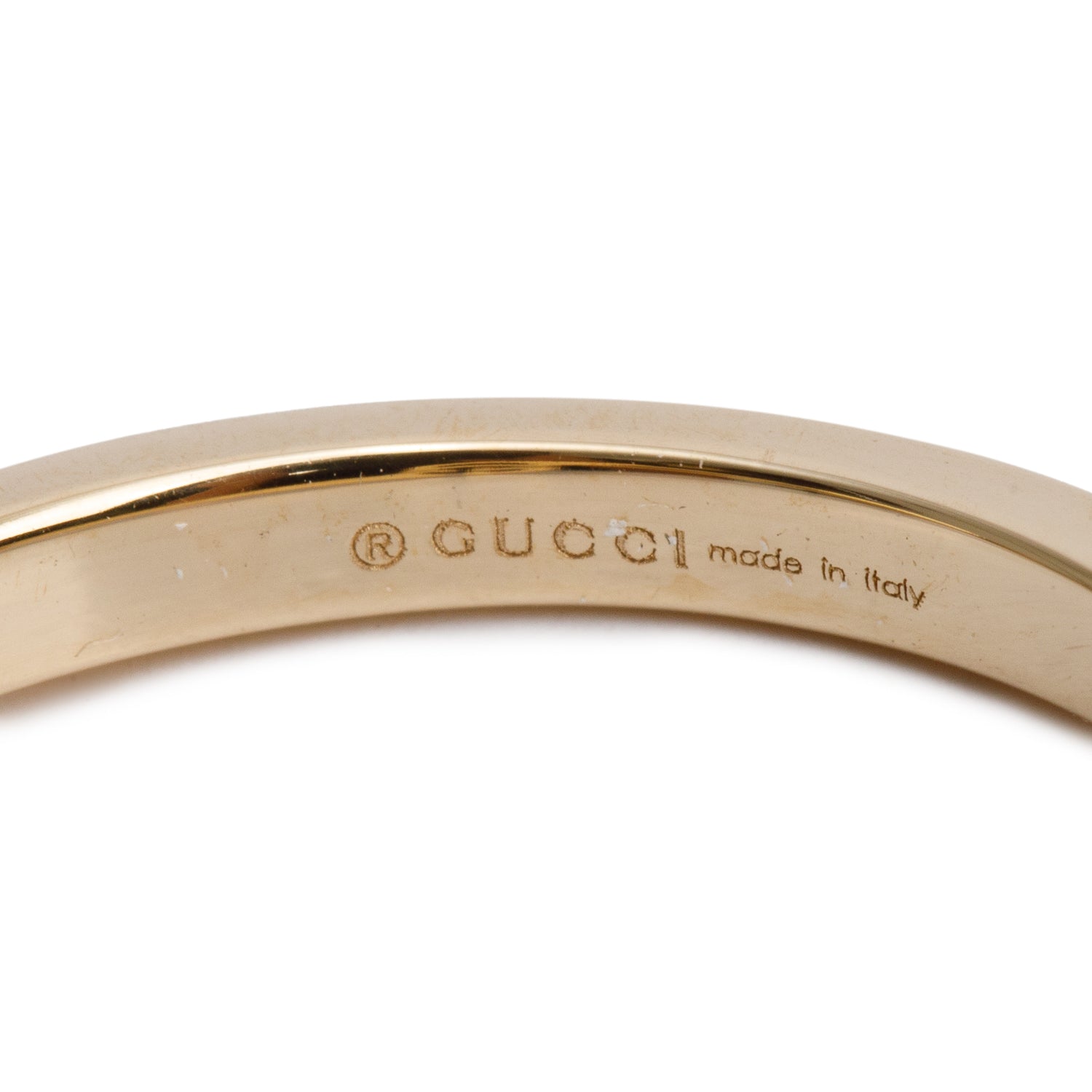 Gucci 18k Yellow Gold Diamond GG Running Ring, Size 14 6.75