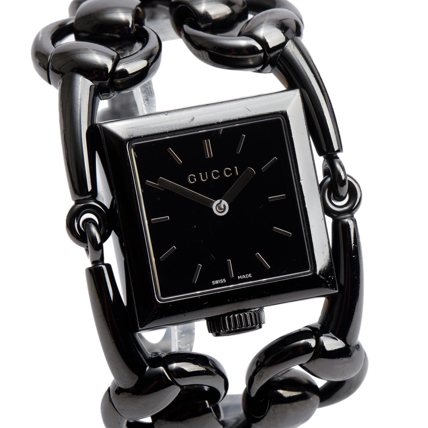 Gucci Black PVD Stainless Steel Signoria Watch 116.3 w/ Box