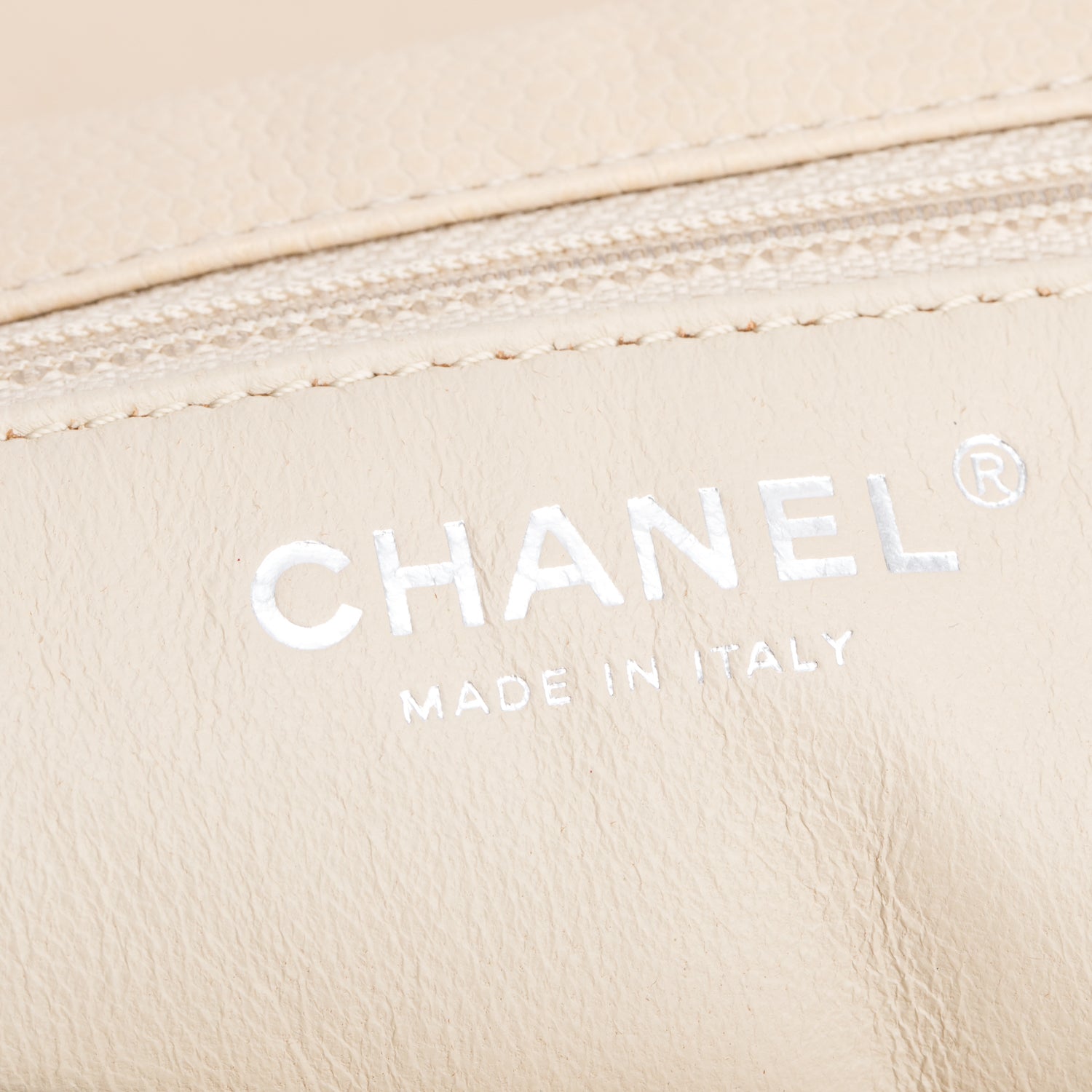 Chanel White Caviar Leather CC Timeless Accordion Flap Bag w/ Authenticity Card