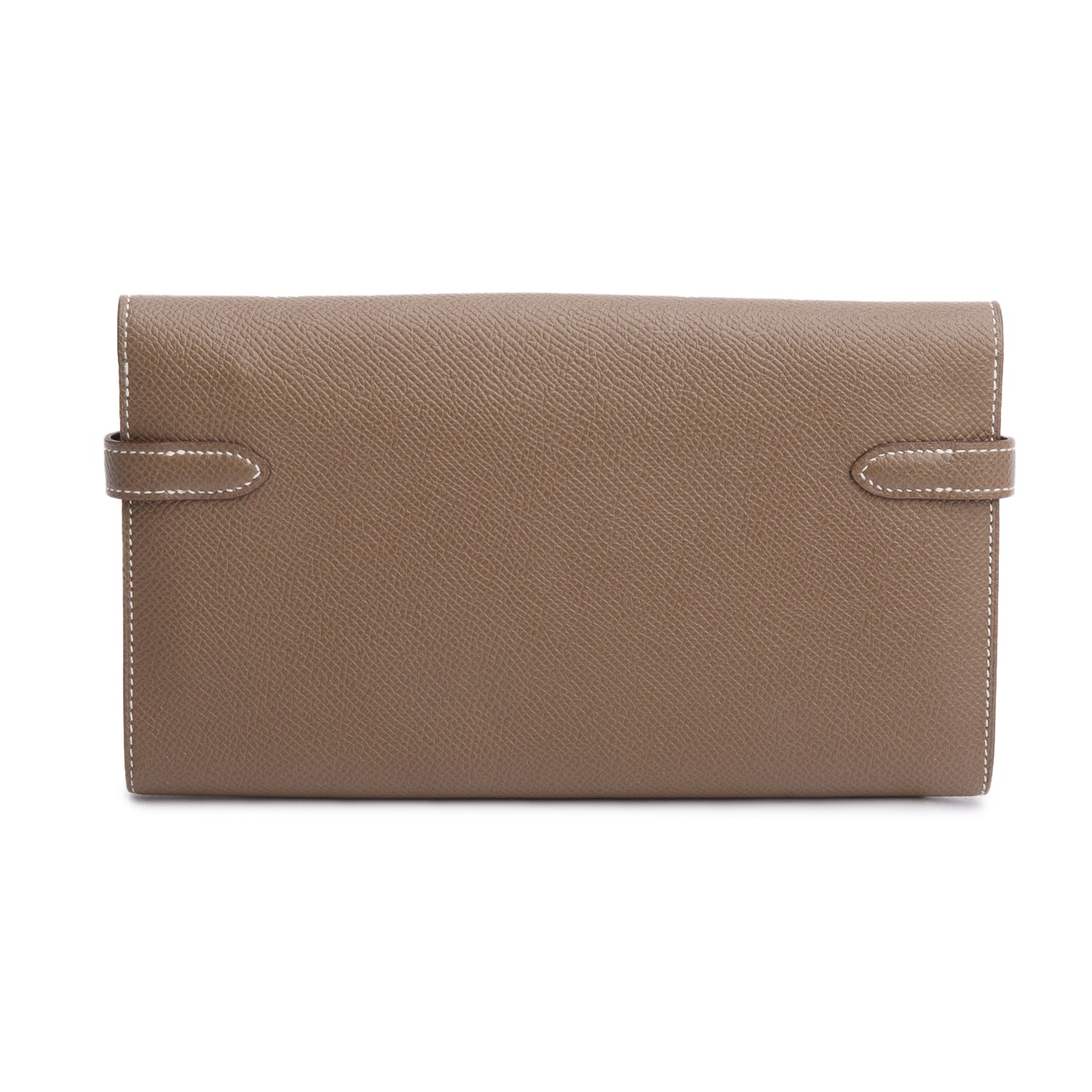 Hermes Etoupe Epsom Leather Classic Kelly Longue Wallet