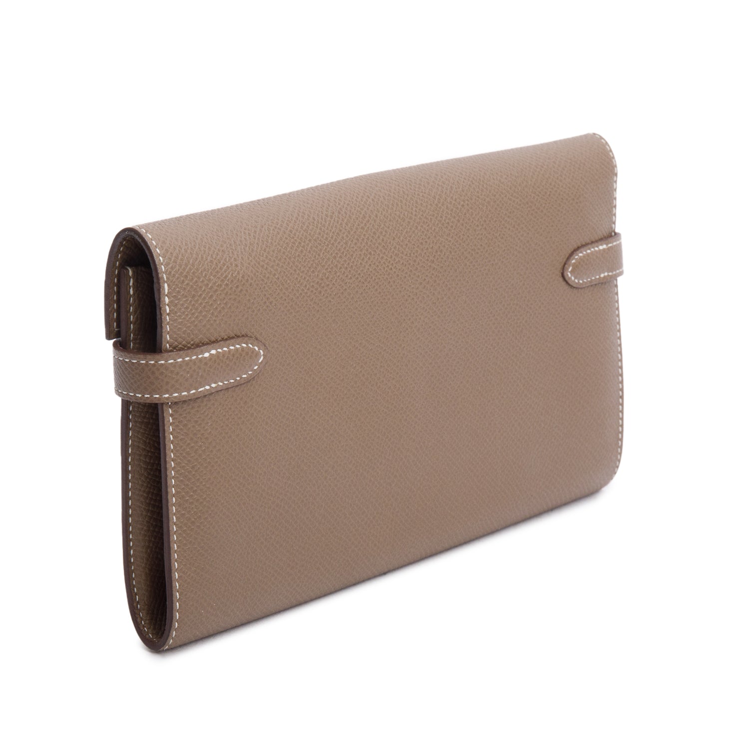Hermes Etoupe Epsom Leather Classic Kelly Longue Wallet