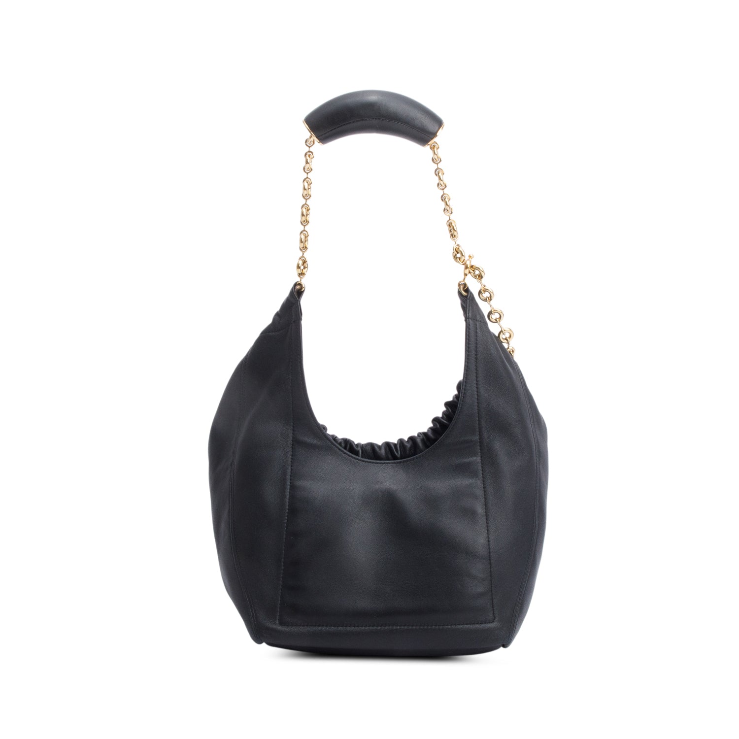 Loewe 2023 Black Supple Smooth Leather Small Squeezed Bag w/ Box