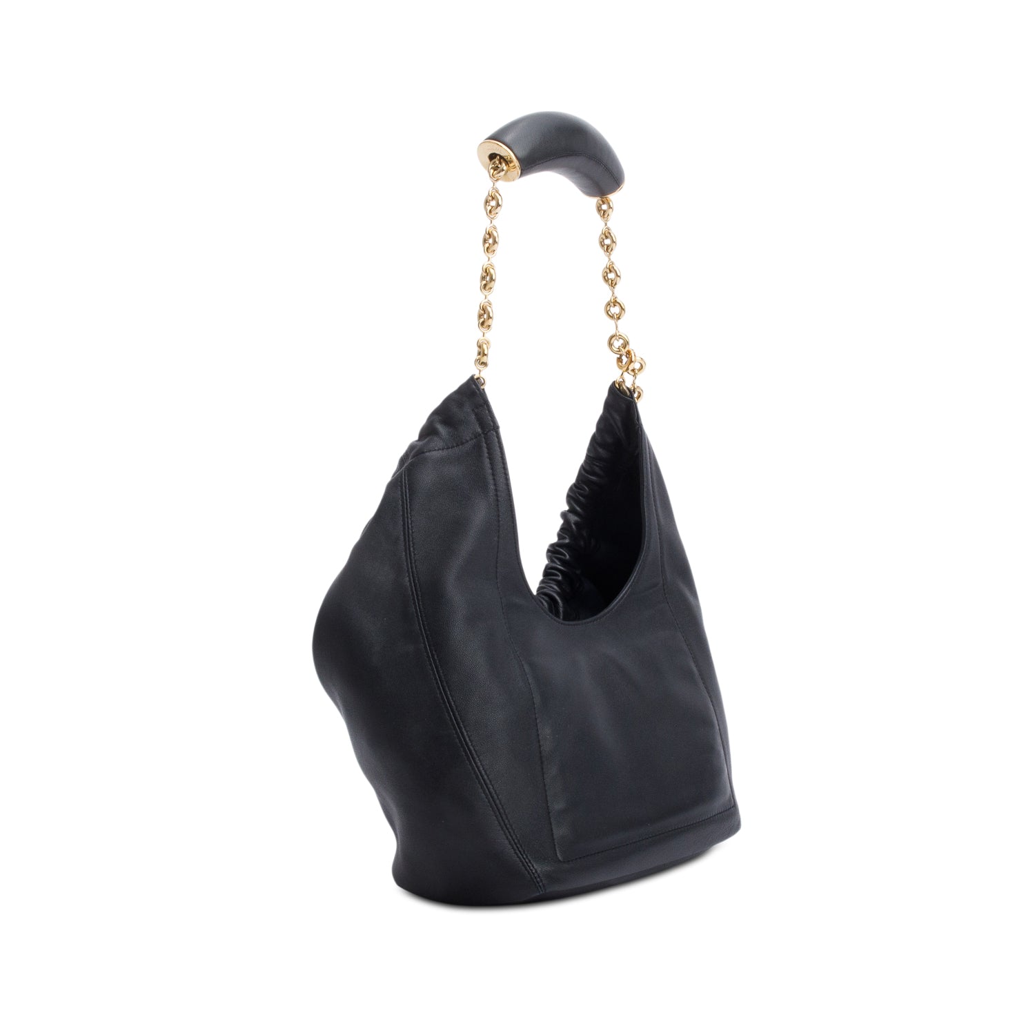 Loewe 2023 Black Supple Smooth Leather Small Squeezed Bag w/ Box