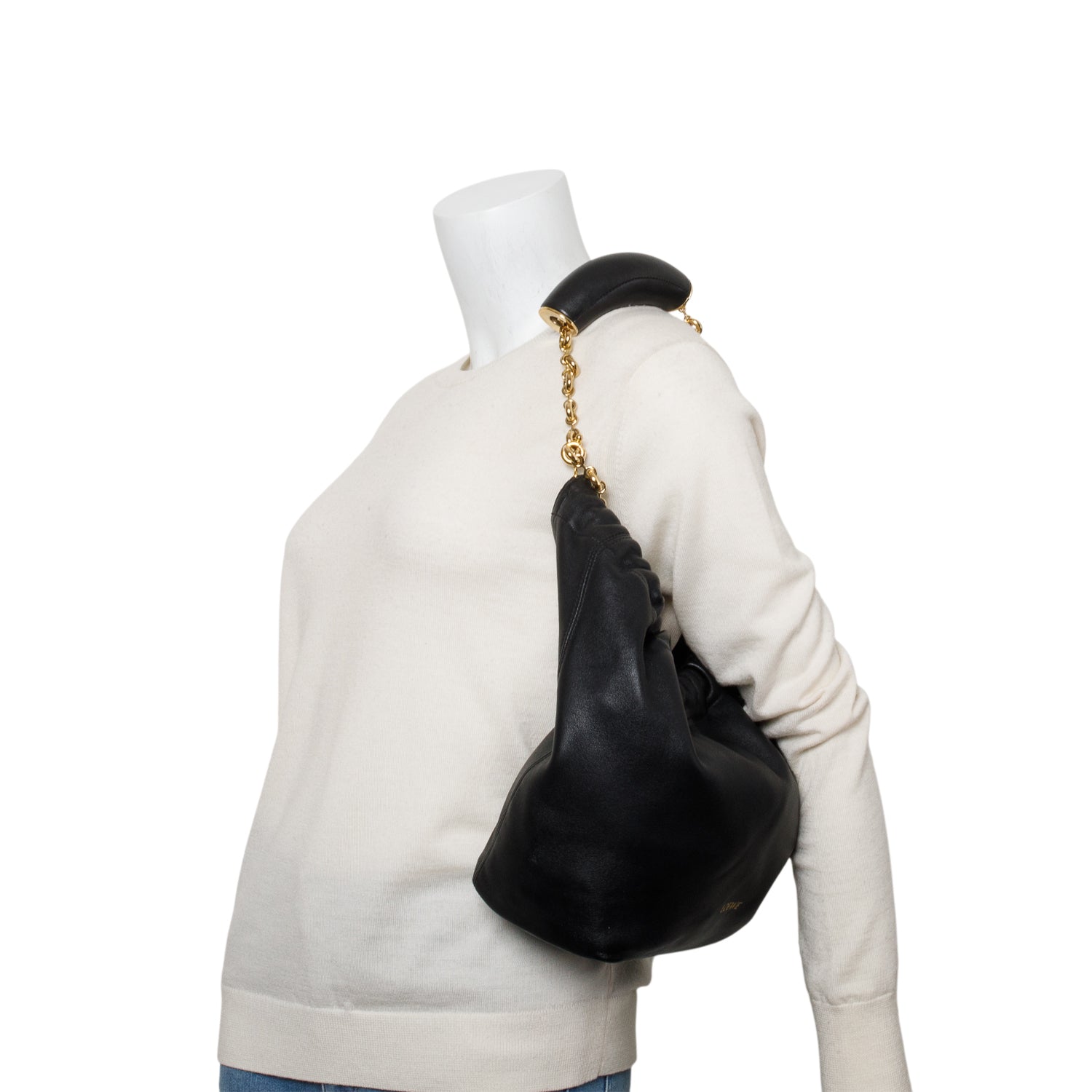 Loewe 2023 Black Supple Smooth Leather Small Squeezed Bag w/ Box