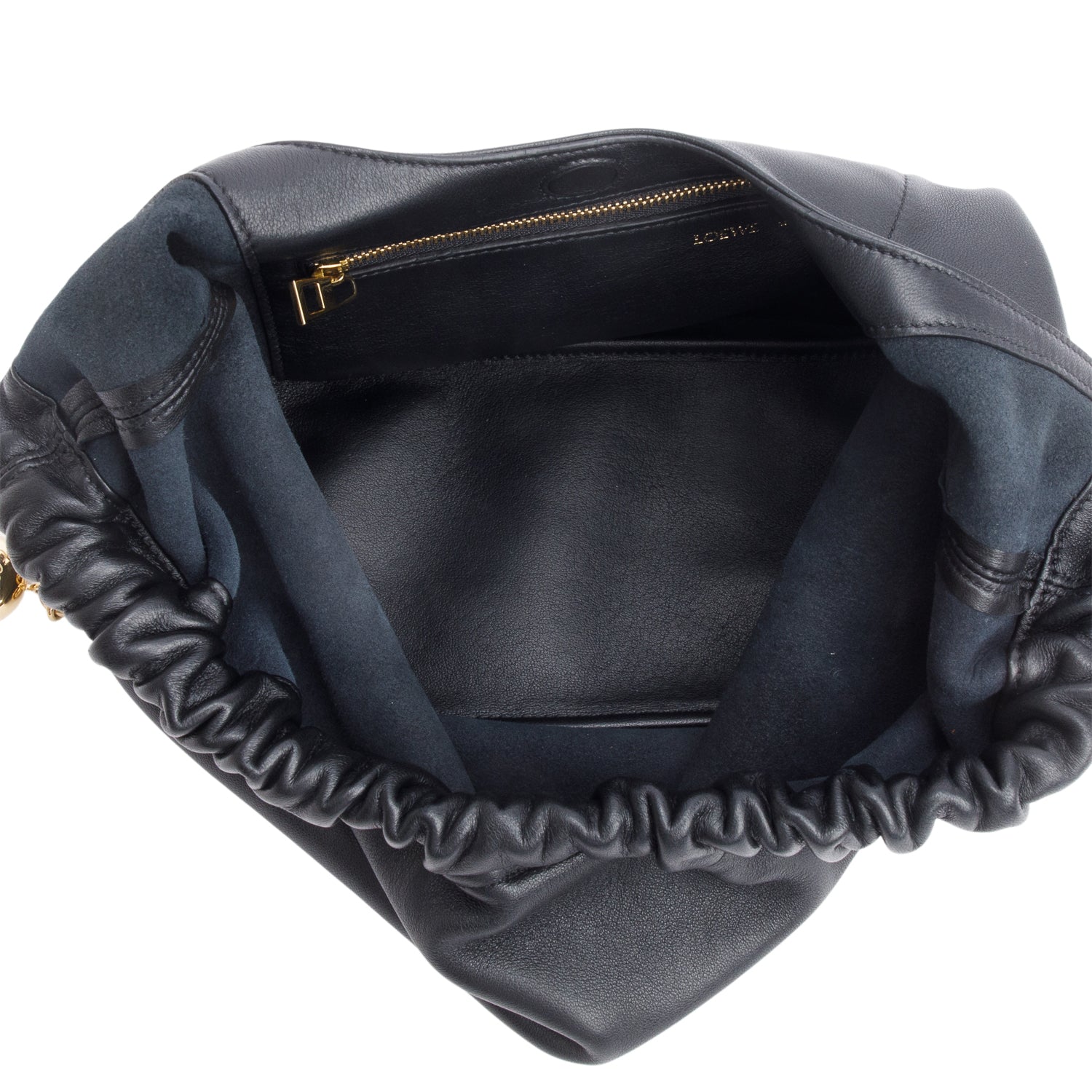 Loewe 2023 Black Supple Smooth Leather Small Squeezed Bag w/ Box