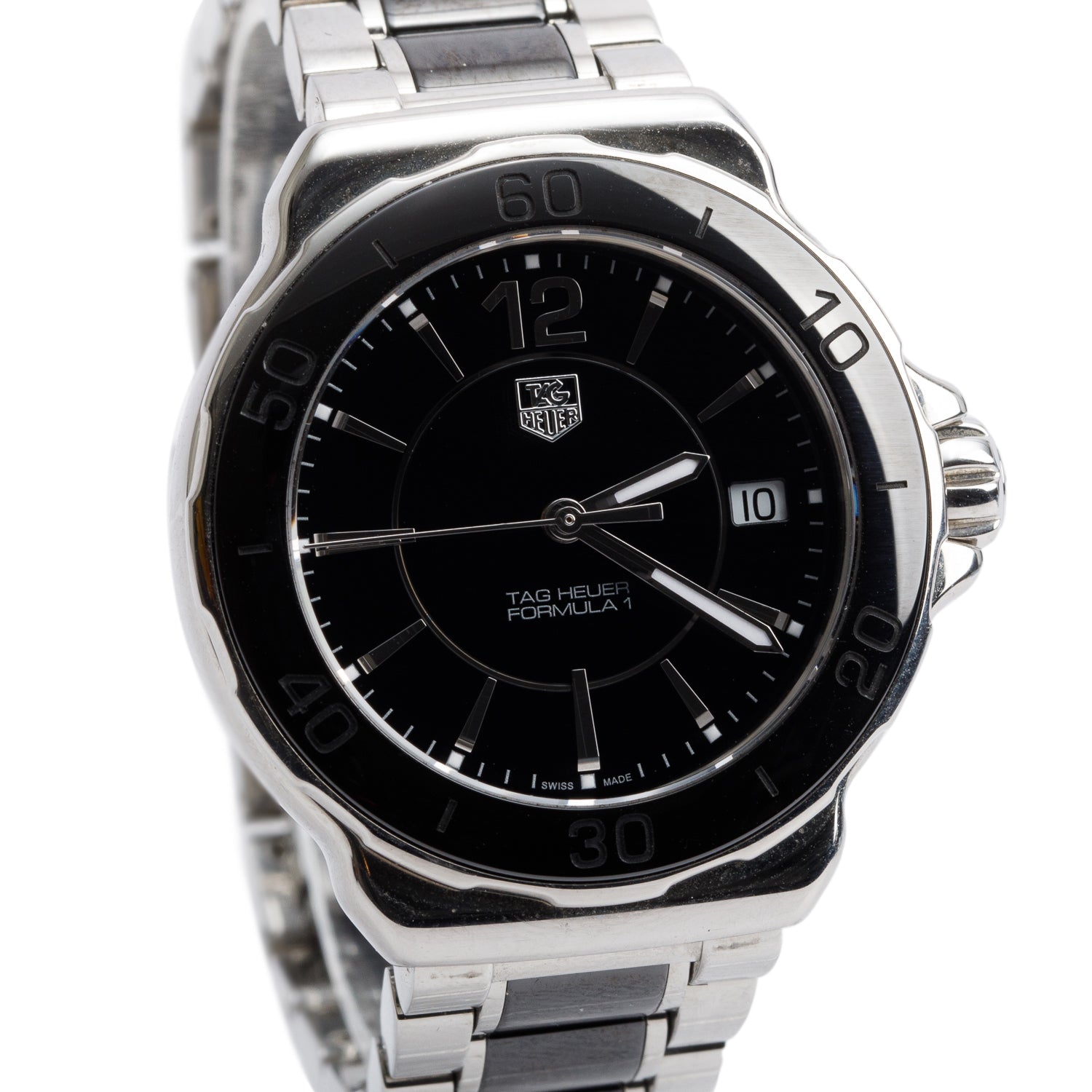 Tag Heuer Stainless Steel & Black Ceramic Formula 1 37 MM Quartz Watch WAH1210