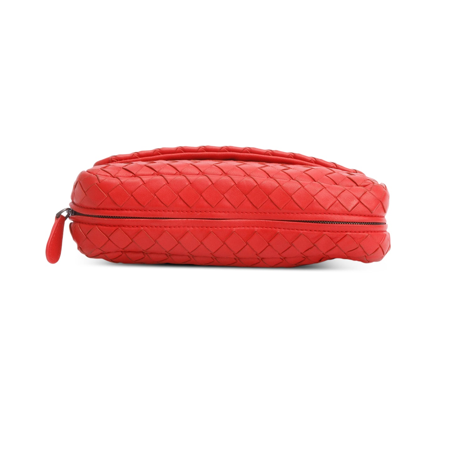 Bottega Veneta Red Intrecciato Small Chain Messenger Bag