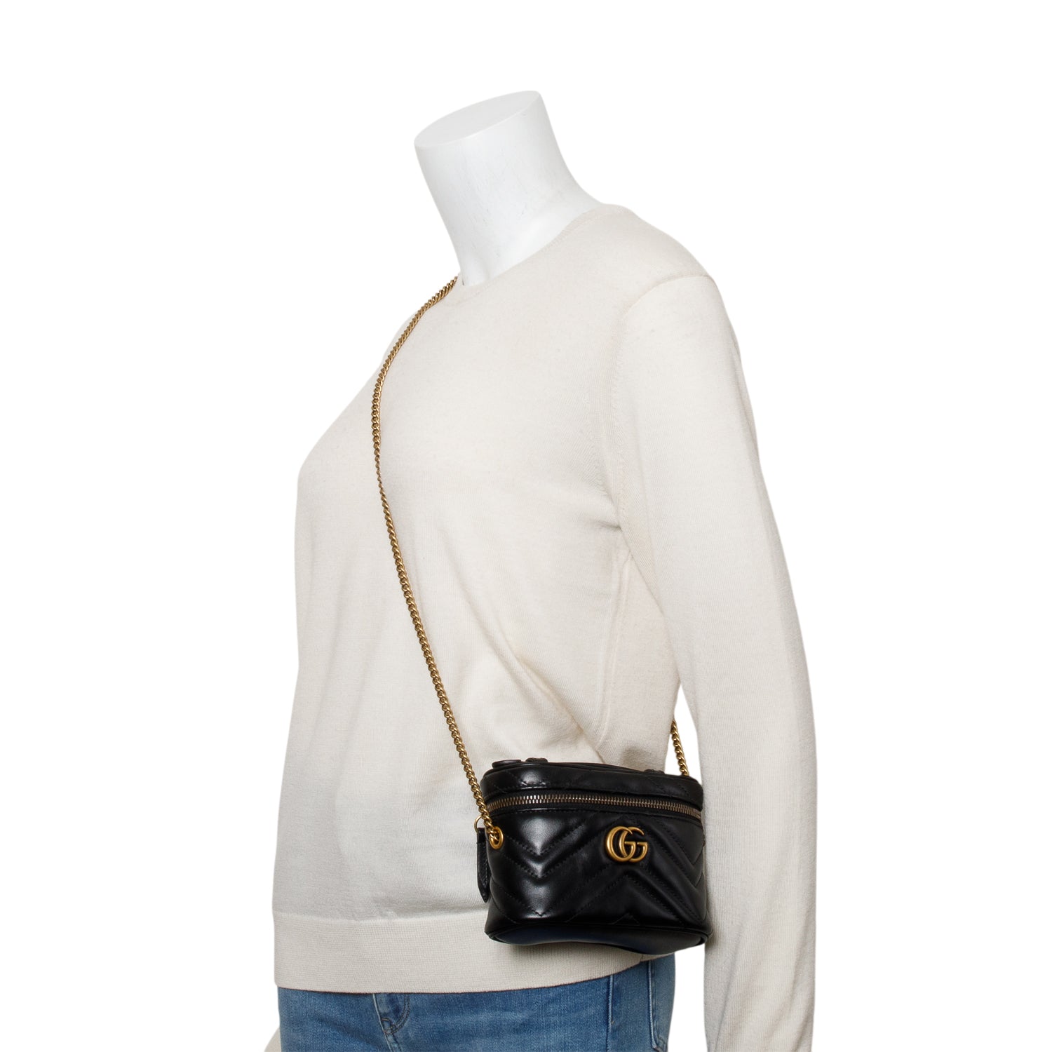 Gucci GG Marmont Matelasse Leather Mini Top Handle Bag w/ Box