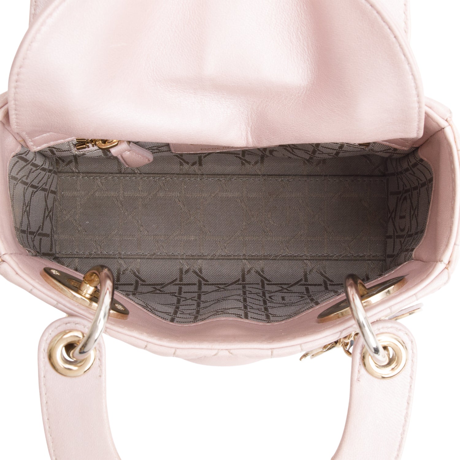 Christian Dior Pink Cannage Leather Mini Lady Dior Bag w/ Box