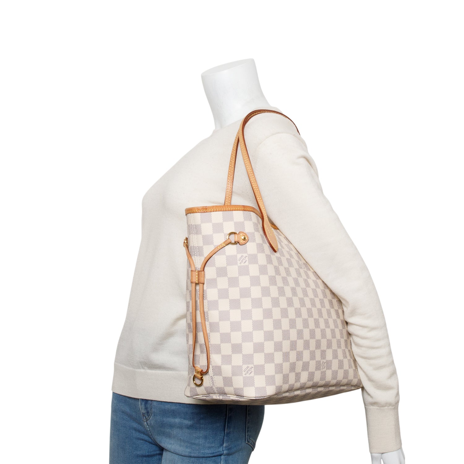 Louis Vuitton Damier Azur Neverfull MM w/ Pouch