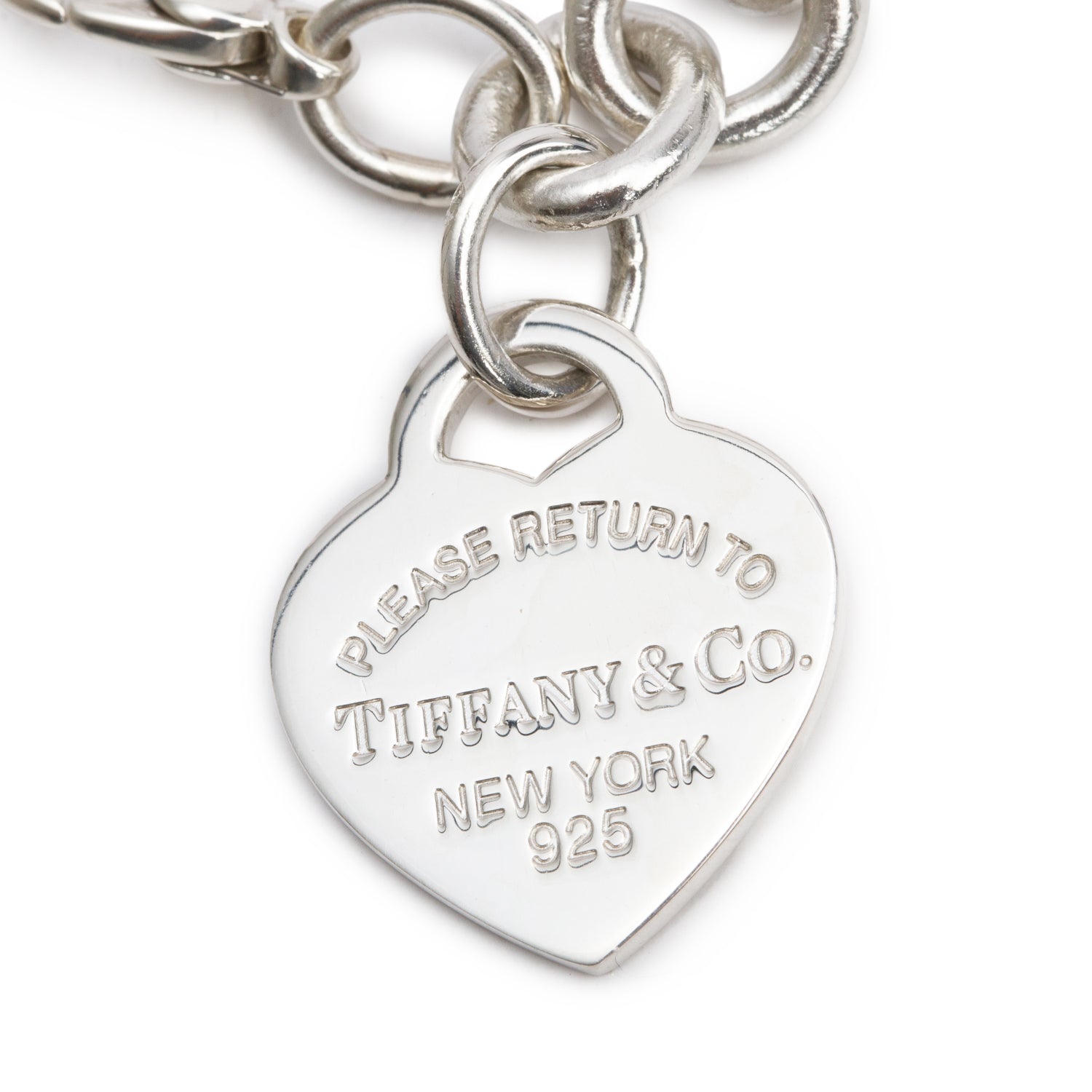 Tiffany & Co. Sterling Silver Return to Tiffany Heart Tag Charm Bracelet