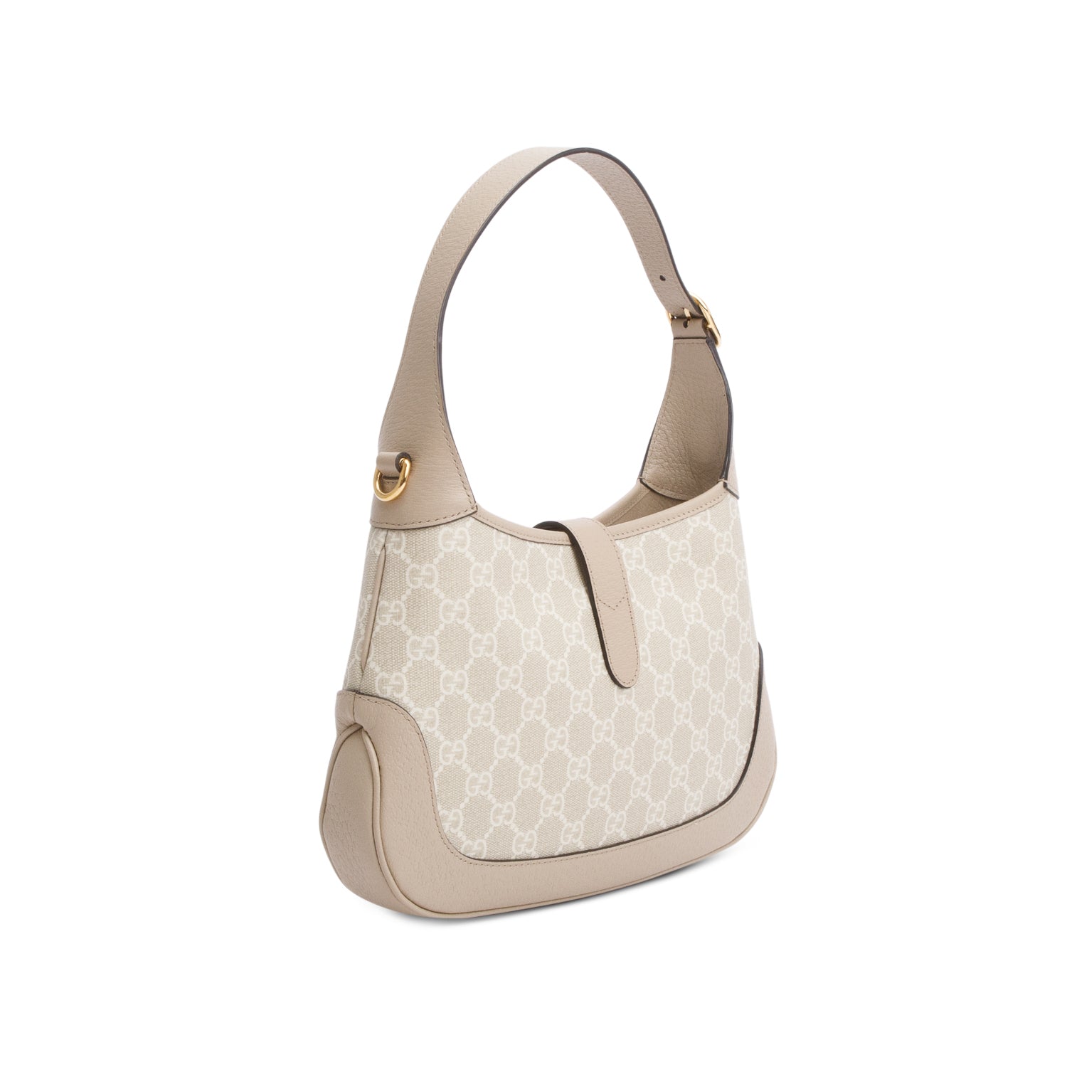 Gucci Neutral GG Supreme Monogram Canvas & Calfskin Leather Small Jackie 1961 Hobo w/ Straps