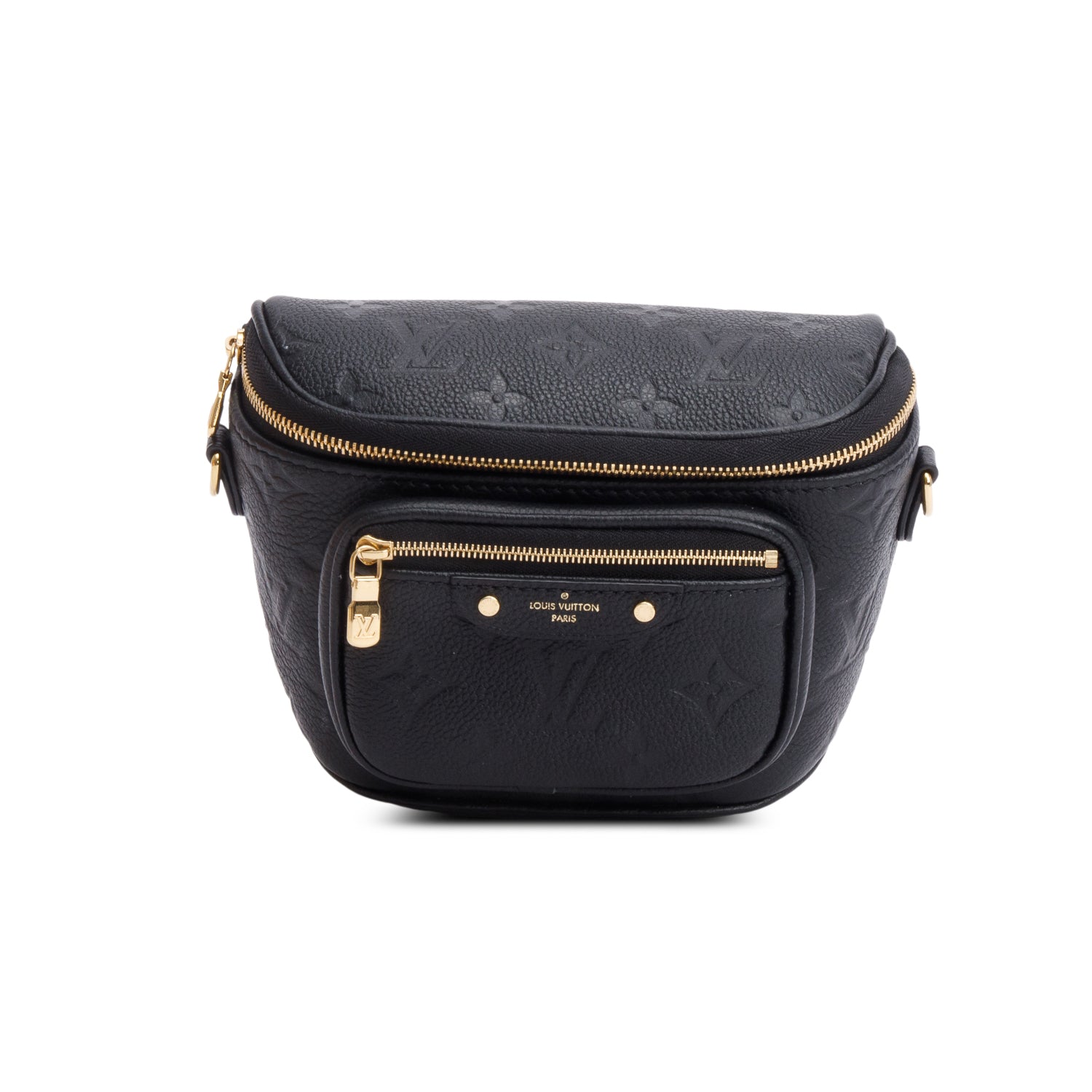 Louis Vuitton Black Monogram Empreint Leather Mini Bumbag w/ Straps & Box