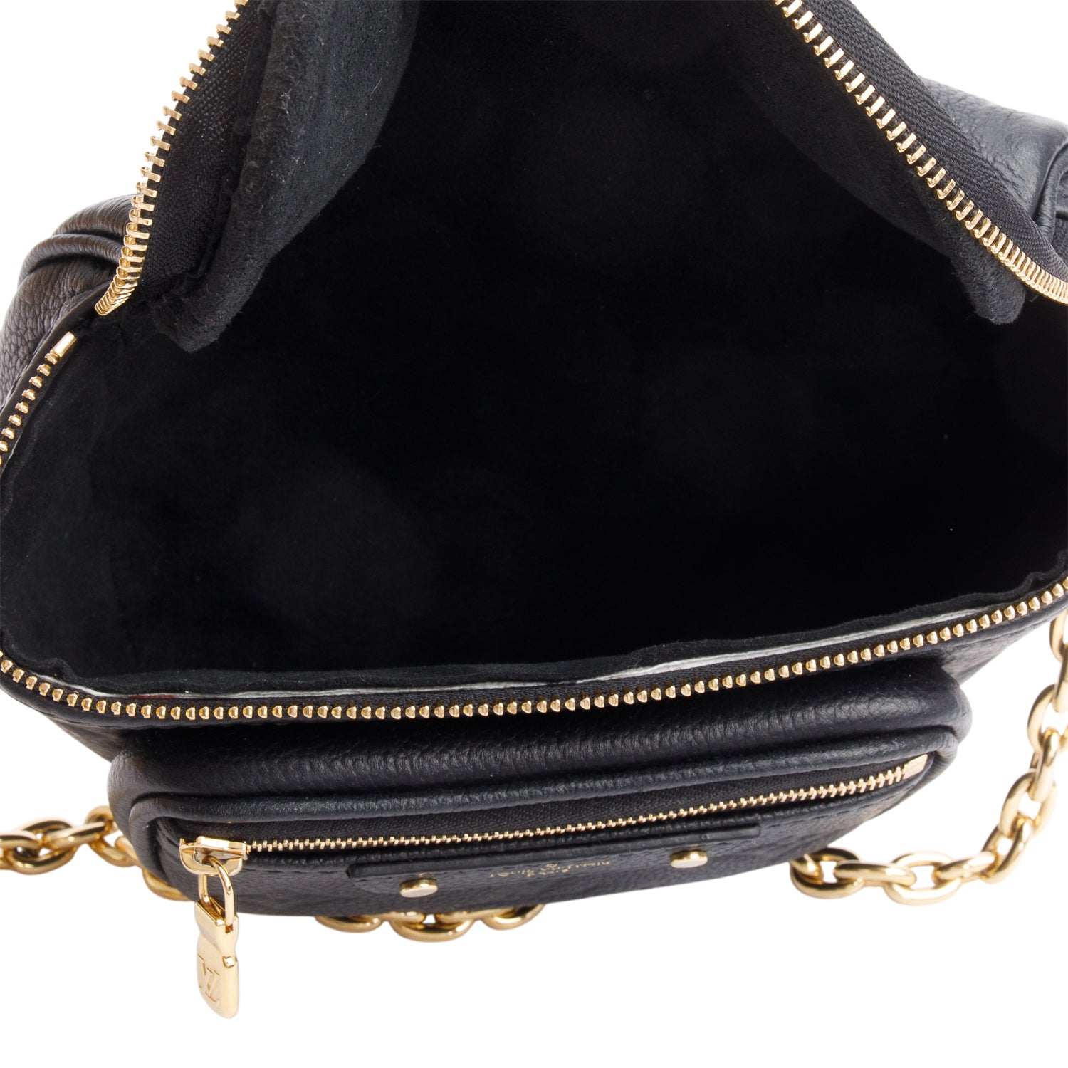 Louis Vuitton Black Monogram Empreint Leather Mini Bumbag w/ Straps & Box