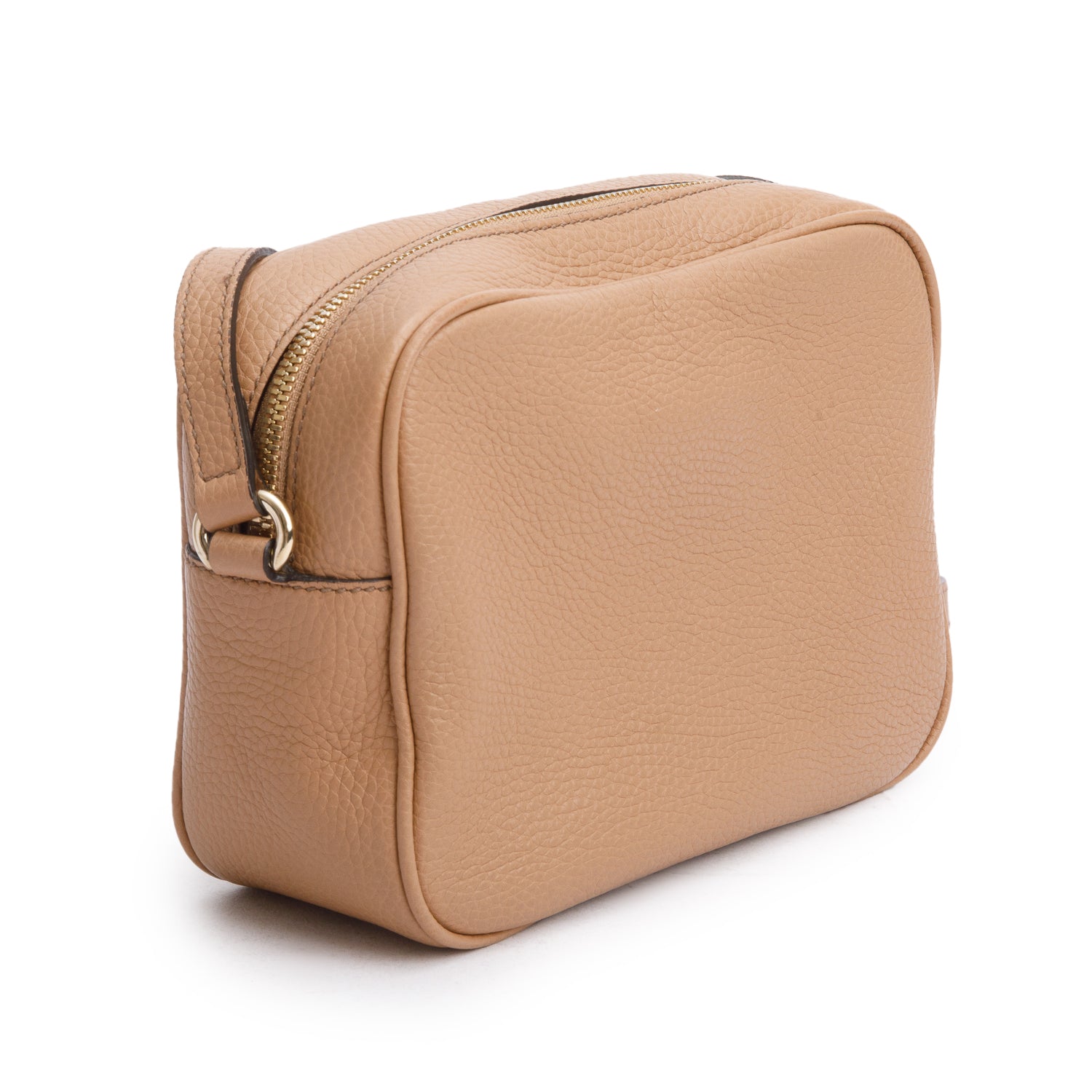 Gucci Beige Pebbled Calfskin Leather Small Soho Disco Bag w/ Box