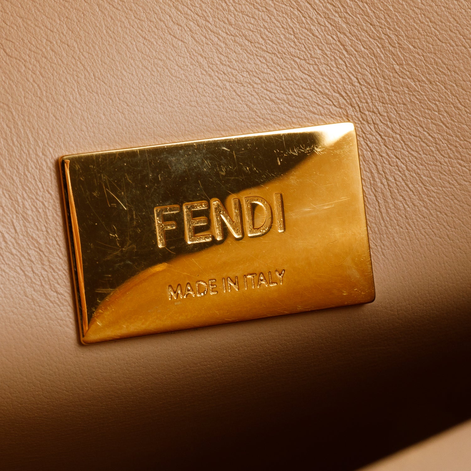 Fendi Green Soft Calfskin Leather Large Peekaboo Bag w/ Strap