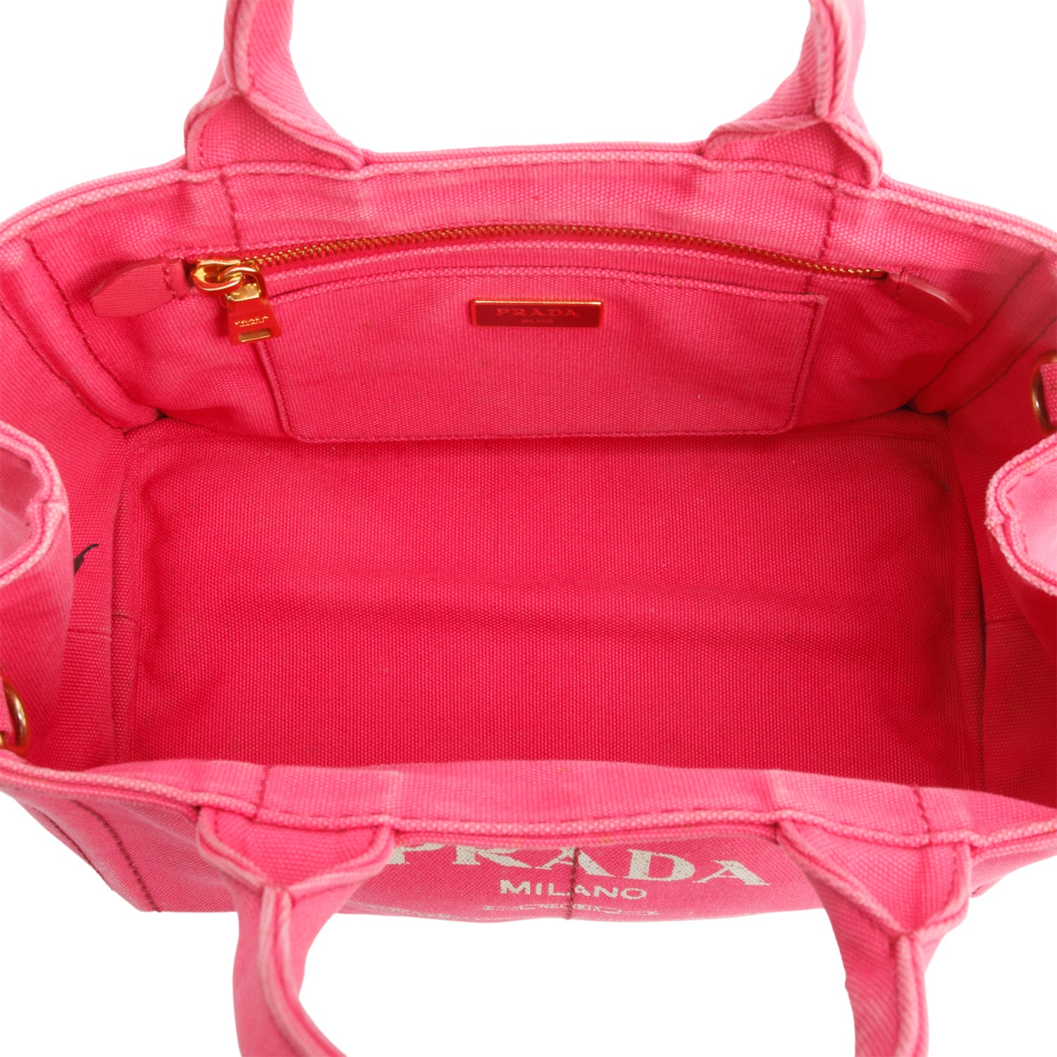 Prada Pink Canvas Small Canapa Logo Tote w/ Strap
