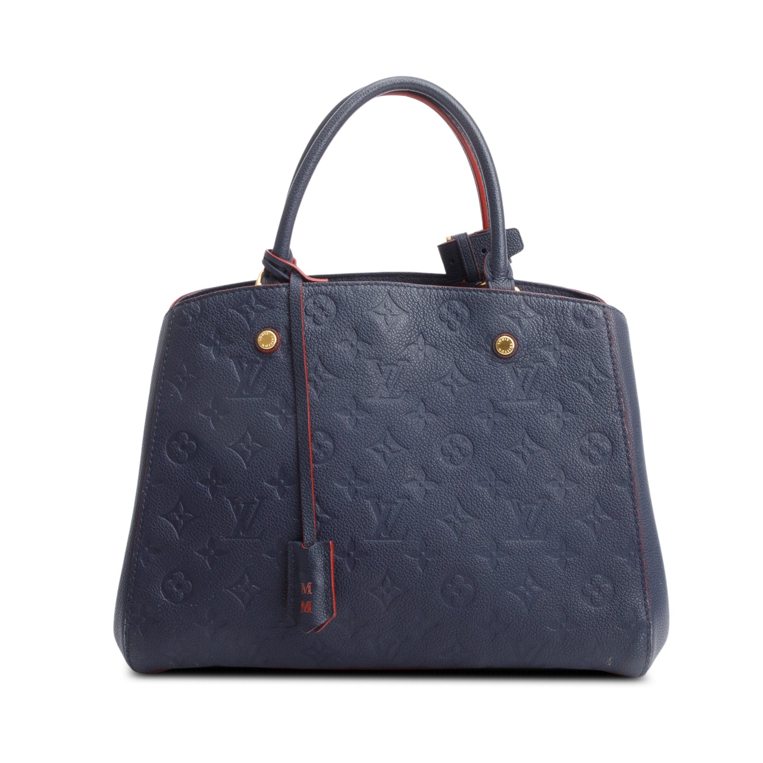Louis Vuitton Navy Monogram Empreinte Leather Montaigne MM w/ Strap