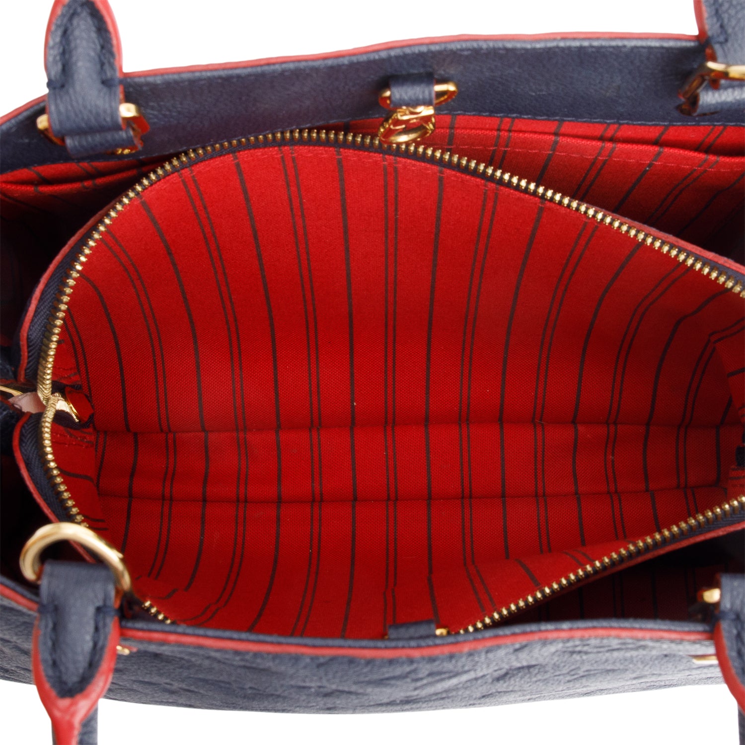 Louis Vuitton Navy Monogram Empreinte Leather Montaigne MM w/ Strap
