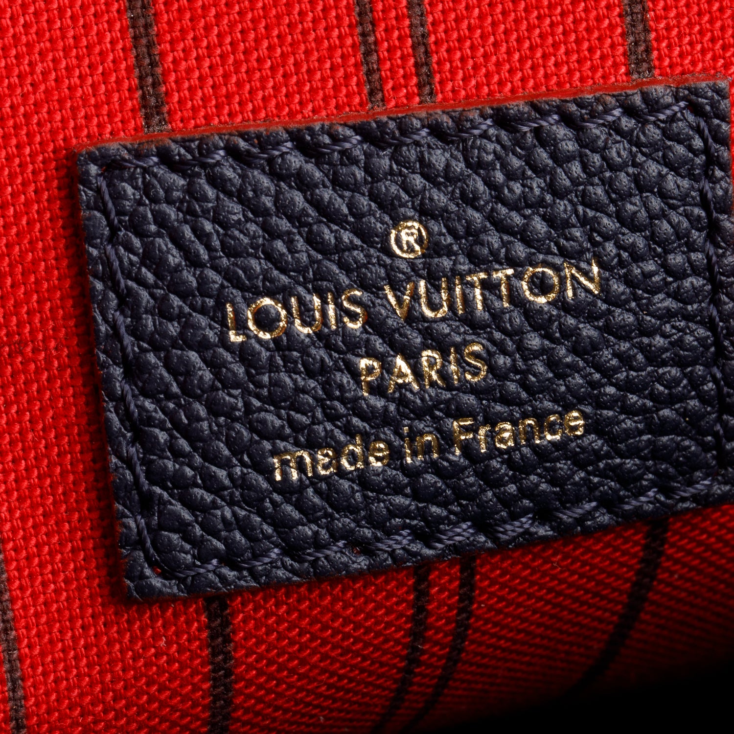 Louis Vuitton Navy Monogram Empreinte Leather Montaigne MM w/ Strap