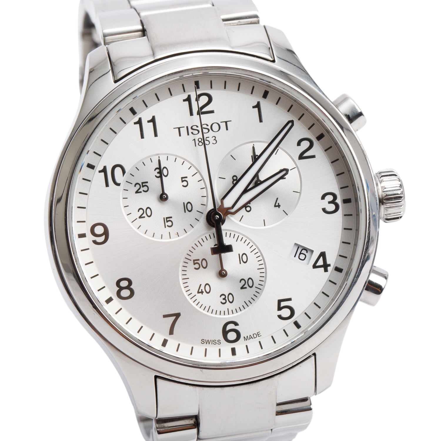 Tissot Stainless Steel Silver Dial Chrono XL Classic 45 MM Quartz Watch w/ Box
