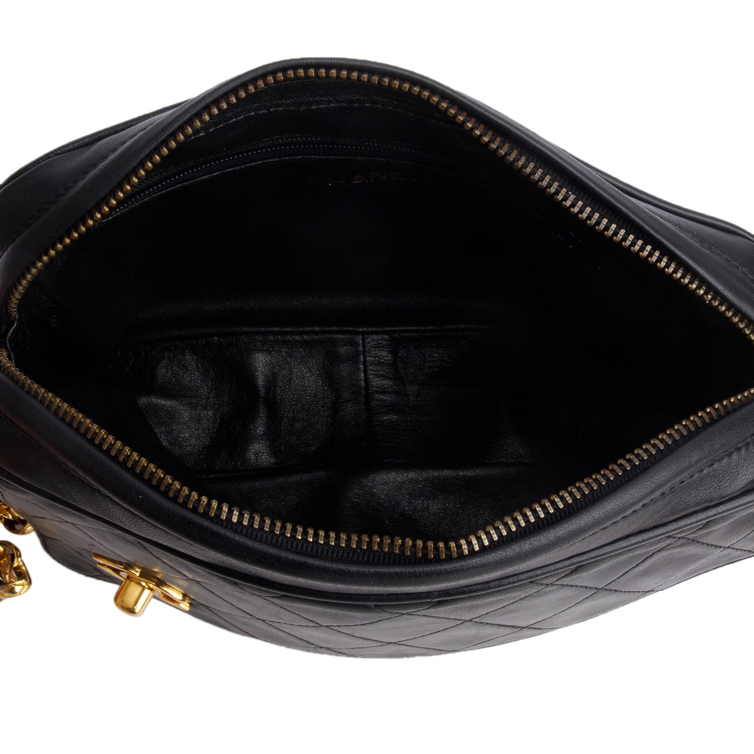 Chanel Vintage Black Quilted Lambskin Leather Bijoux CC Tassel Camera Bag