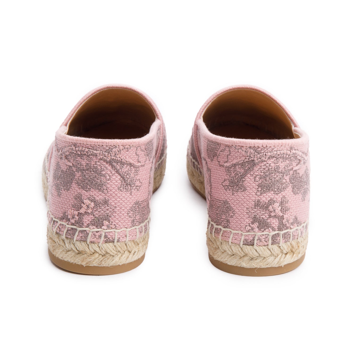 Christian Dior Pink Embroidered Toile De Jouy Granville Espadrille, Size 40 w/ Box