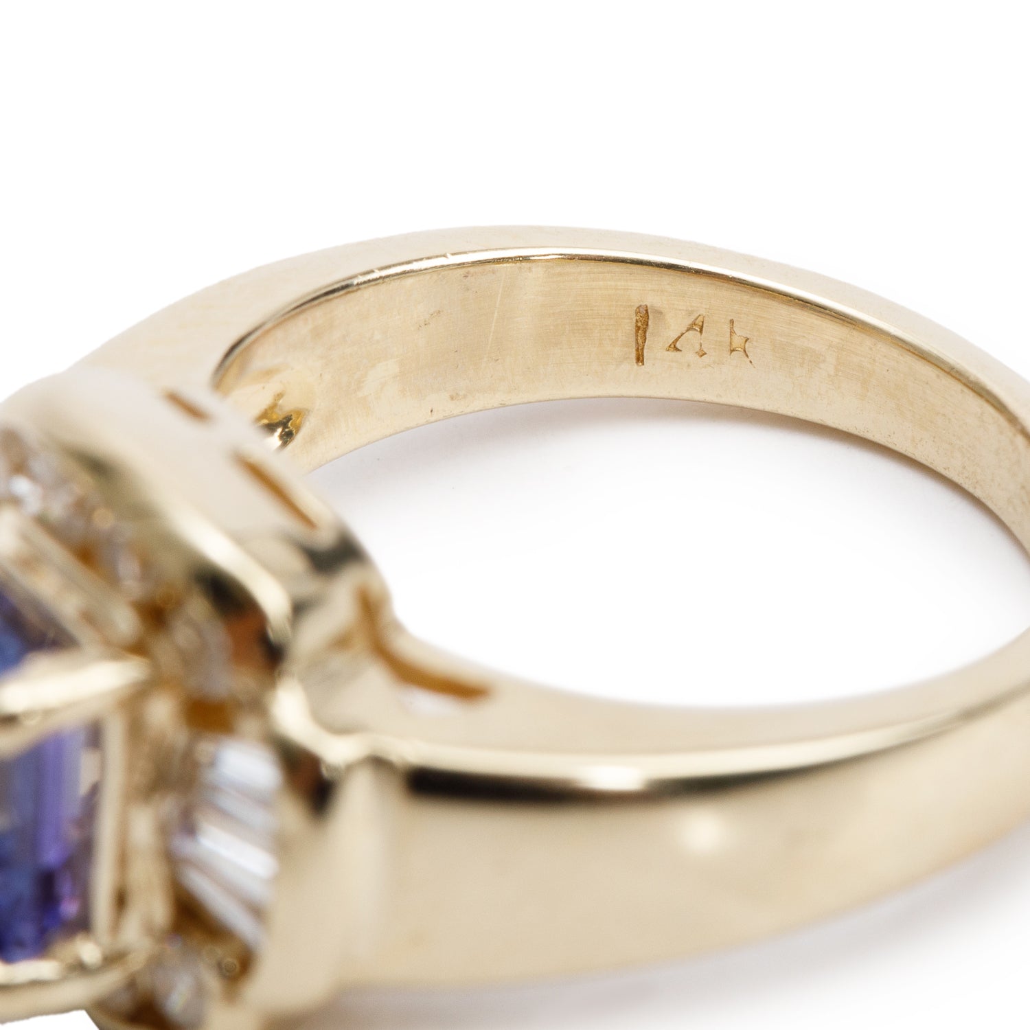 14k Yellow Gold Tanzanite & Diamond Ring, Size 5.75