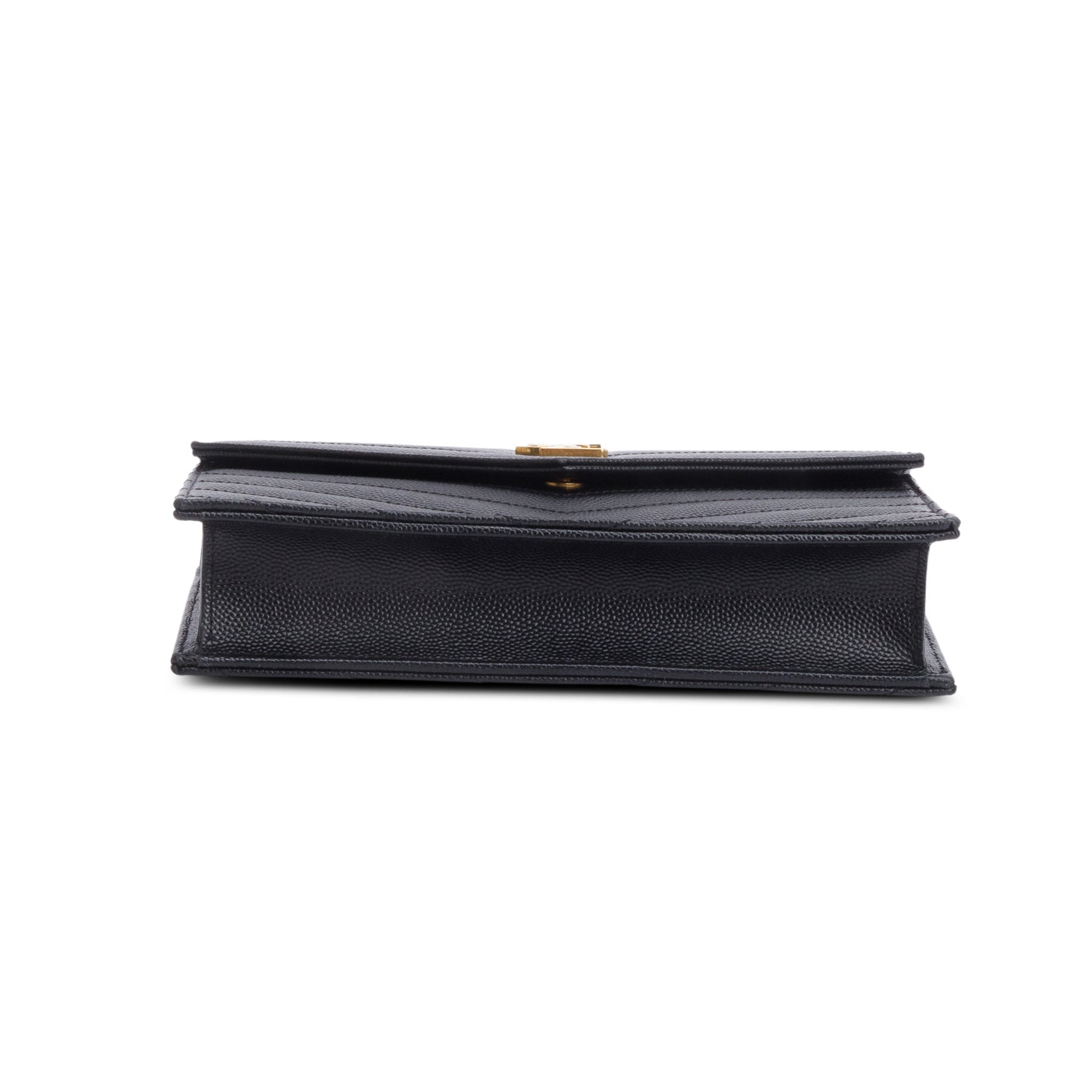 Saint Laurent Black Cassandre Matelasse Envelope Chain Wallet