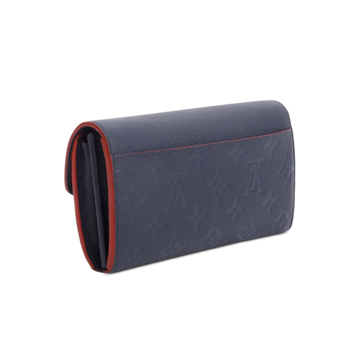 Louis Vuitton Navy Blue Monogram Empreinte Leather Sarah Wallet