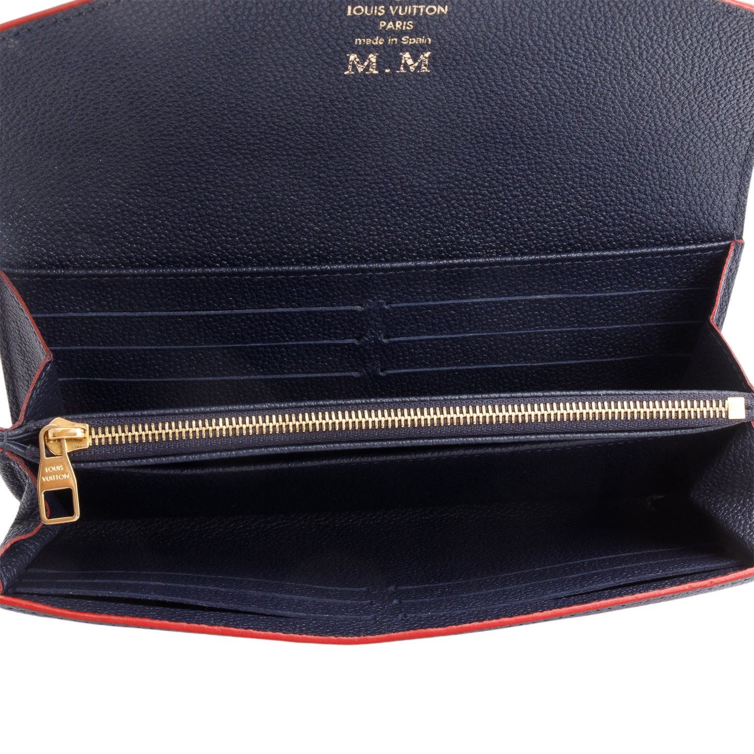 Louis Vuitton Navy Blue Monogram Empreinte Leather Sarah Wallet
