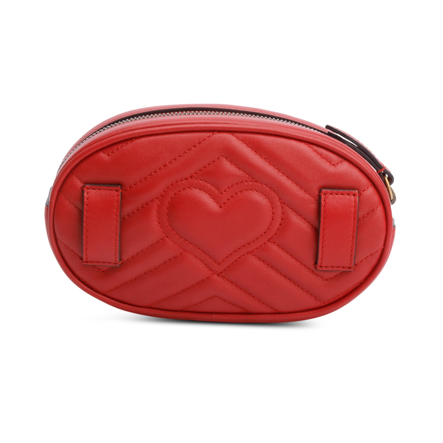 Gucci Red GG Marmont Matelasse Leather Belt Bag, Size 85 w/ Box