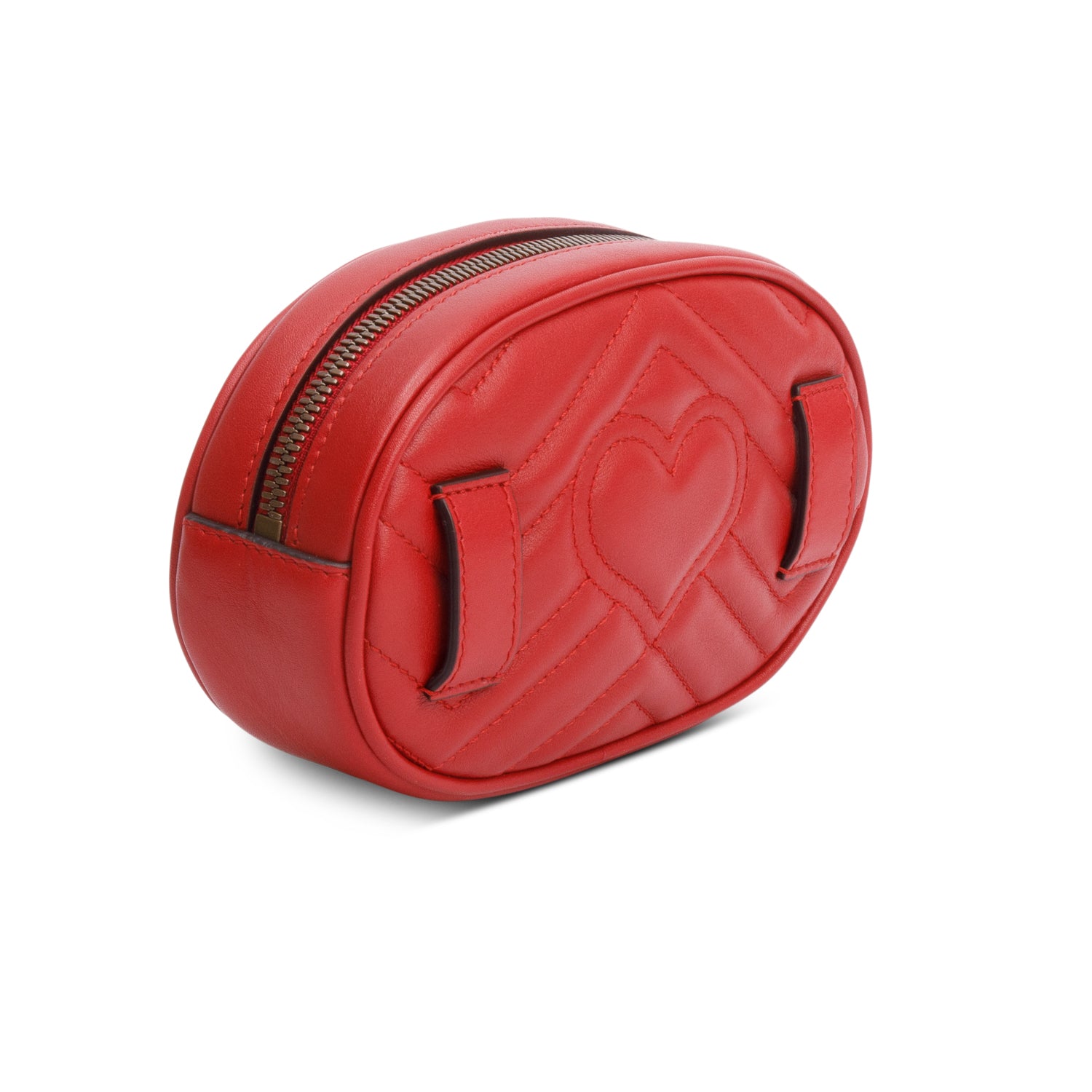 Gucci Red GG Marmont Matelasse Leather Belt Bag, Size 85 w/ Box