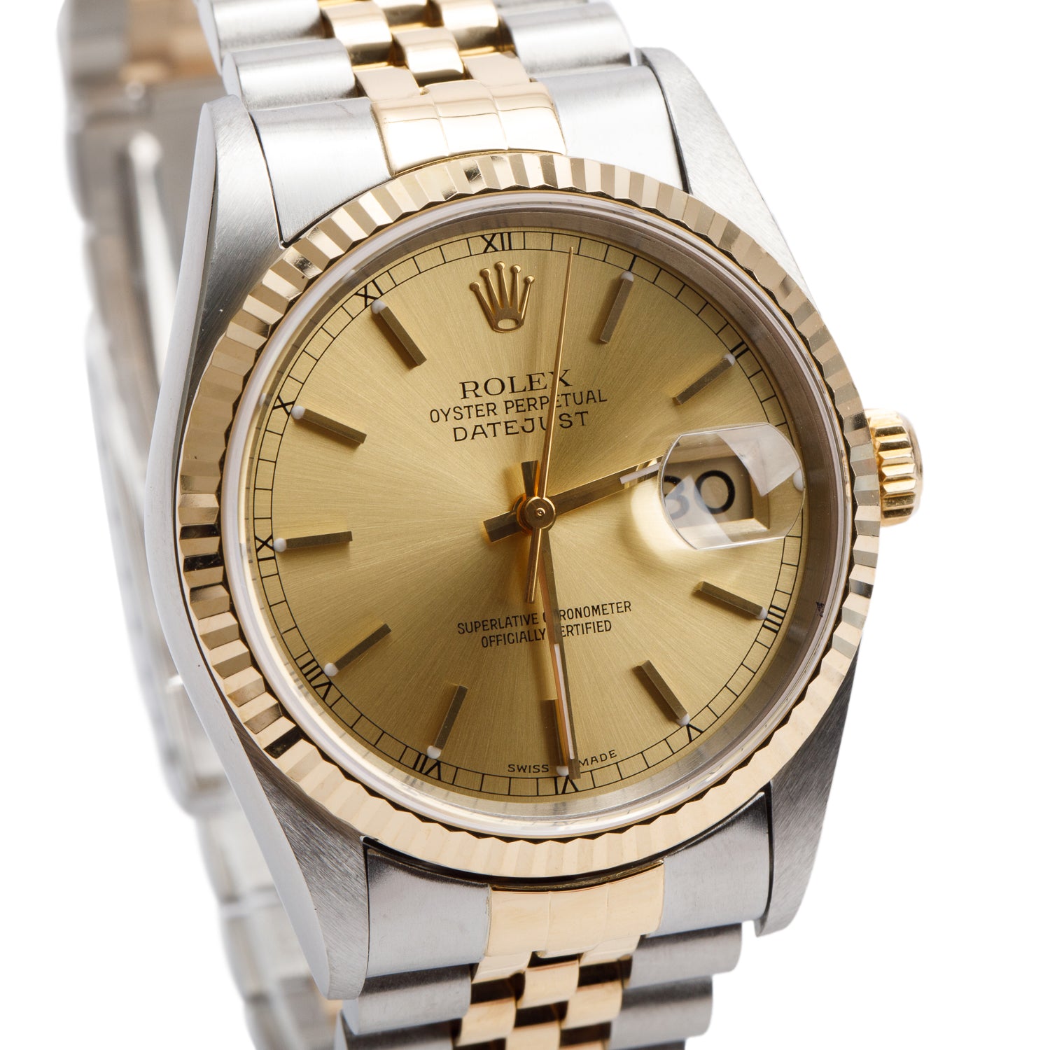 Rolex Stainless Steel & 18k Yellow Gold Datejust 36 MM Watch 16233