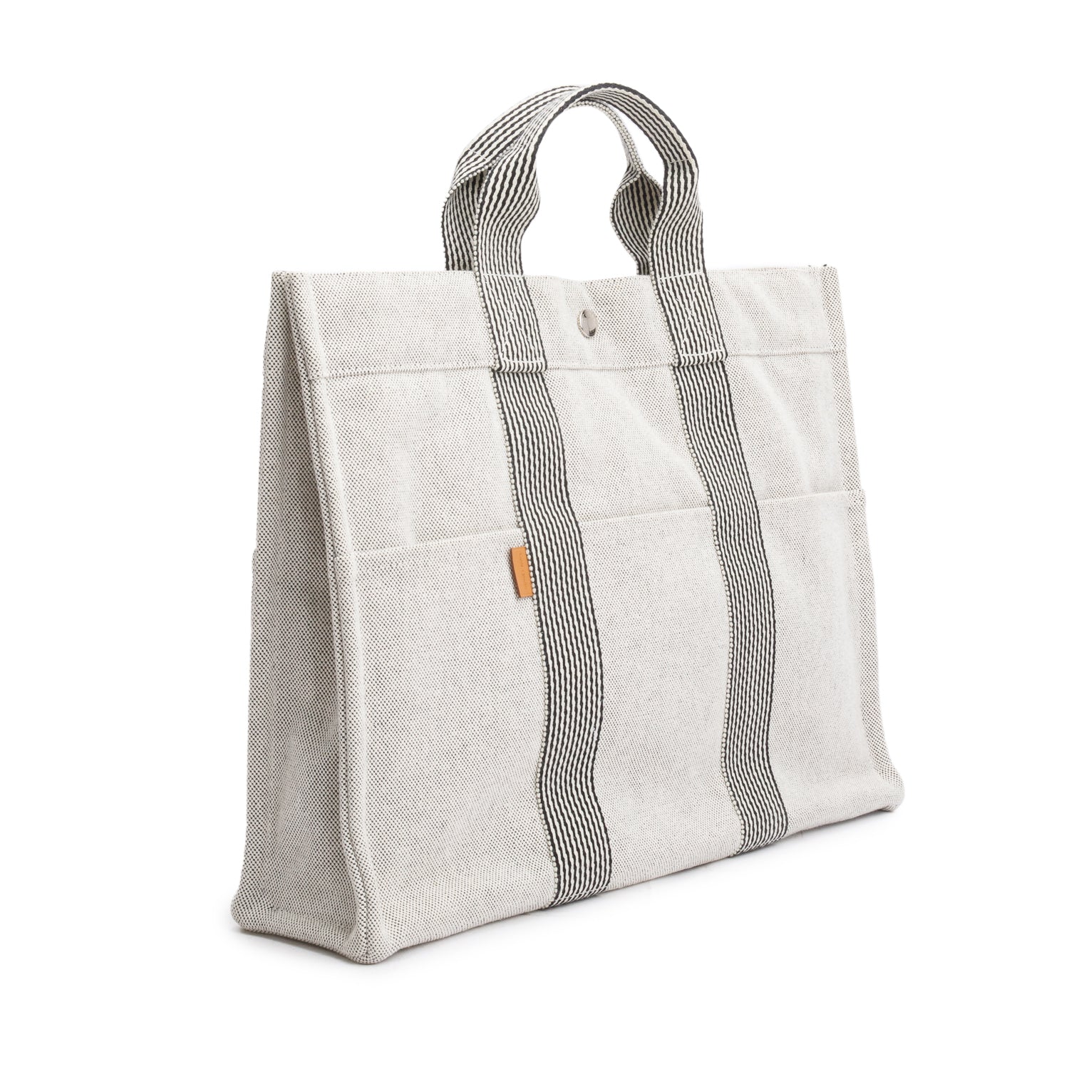 Hermes Noir Ecru Toile Fourre-Tout MM w/ Box