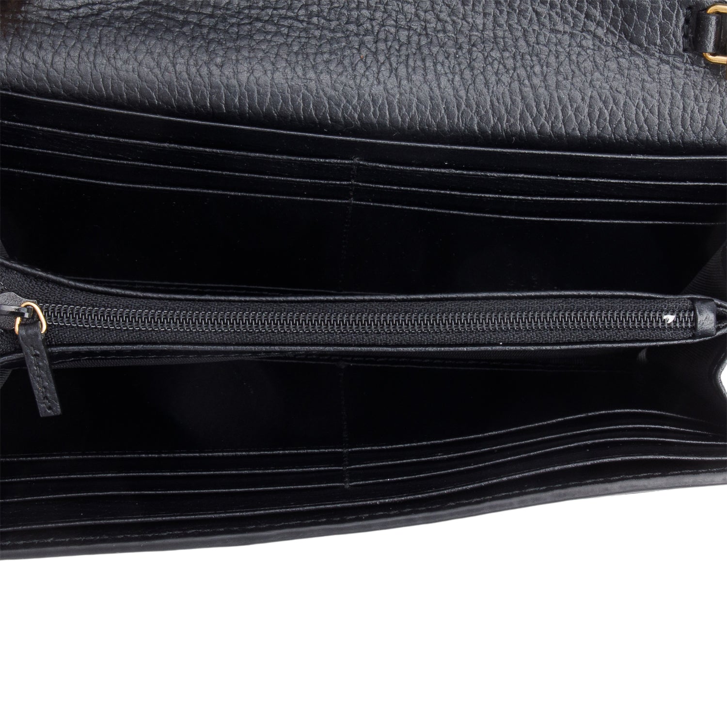 Gucci Black Calfskin Leather GG Supreme Marmont Bi-Color Wallet On Chain w/ Box