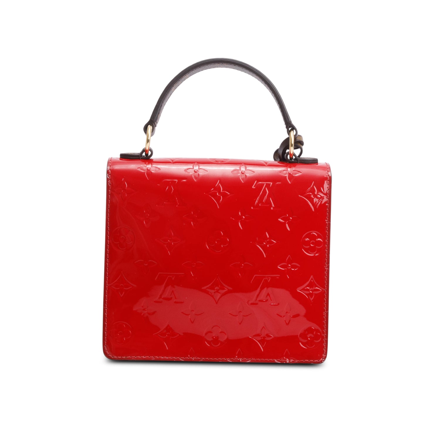 Louis Vuitton Red Vernis Leather Monogram Trim Street Spring Handle Bag