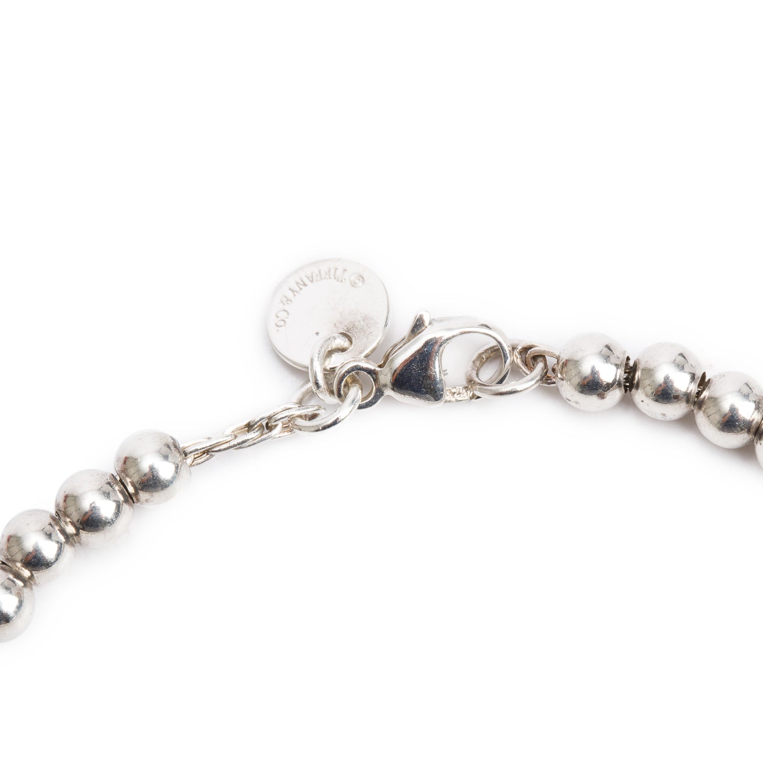 Tiffany & Co. Sterling Silver Mini Bow 4 MM Bead Bracelet