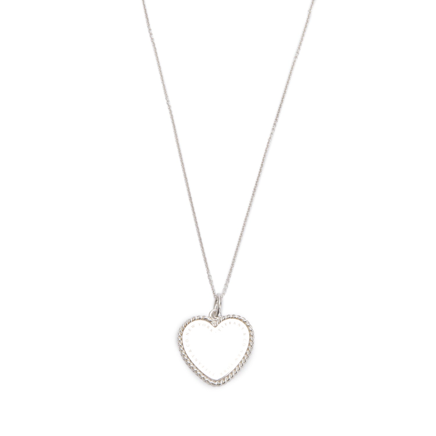Tiffany & Co. Sterling Silver Twist Heart Charm Necklace